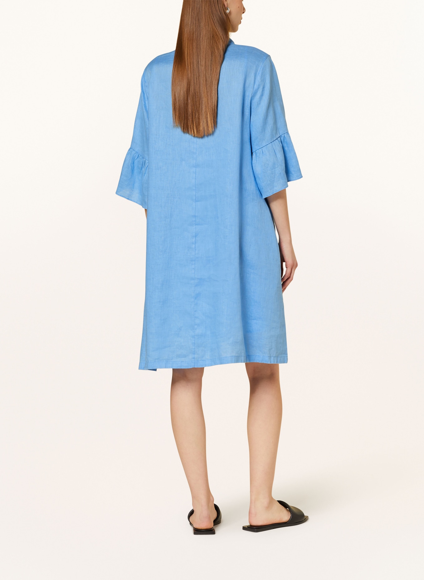 FFC Linen dress with 3/4 sleeves, Color: LIGHT BLUE (Image 3)