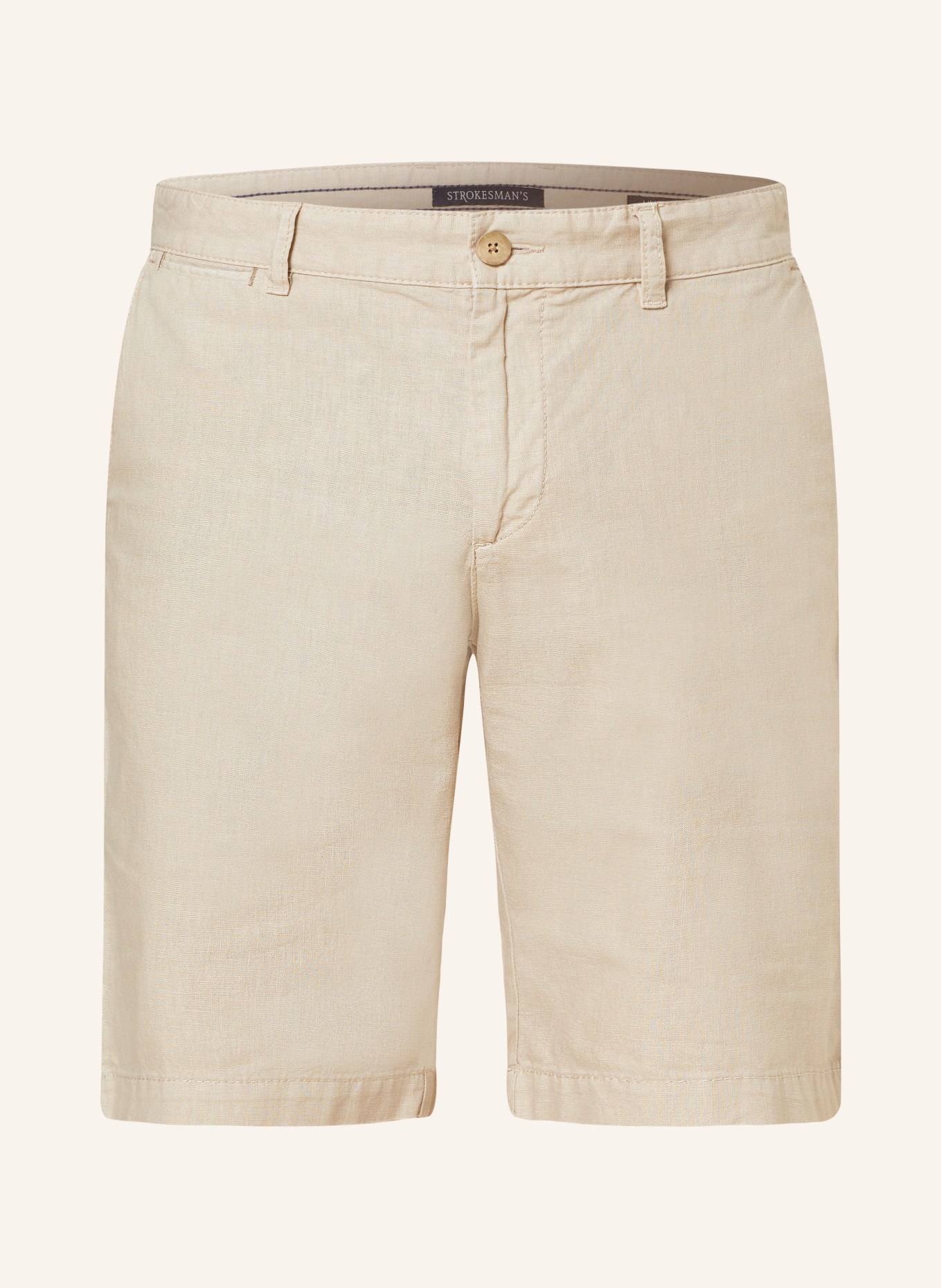 STROKESMAN'S Shorts slim fit with linen, Color: 0202 sand (Image 1)