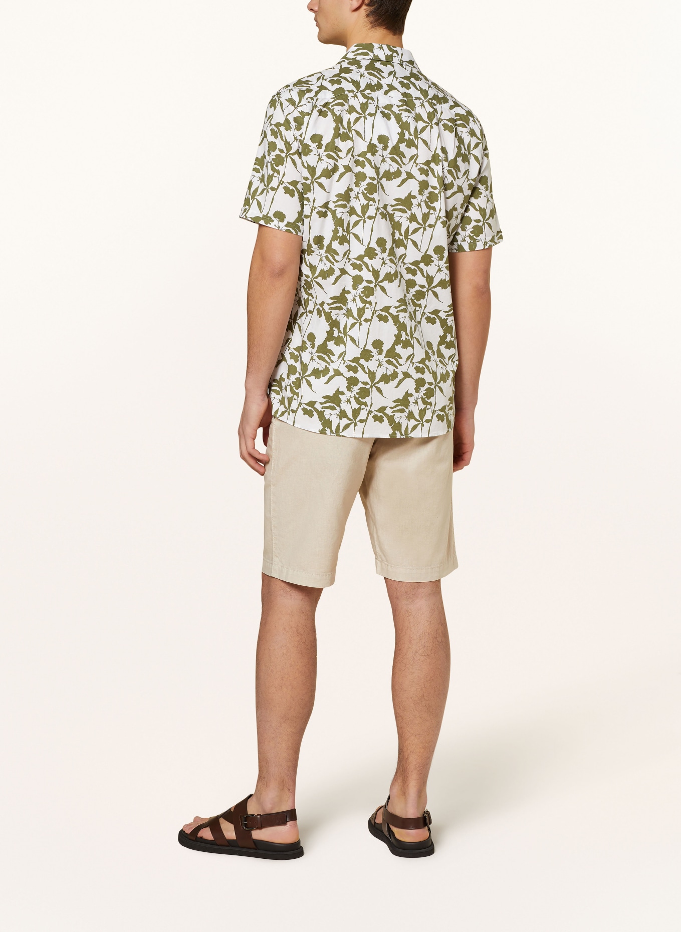 STROKESMAN'S Shorts slim fit with linen, Color: 0202 sand (Image 3)
