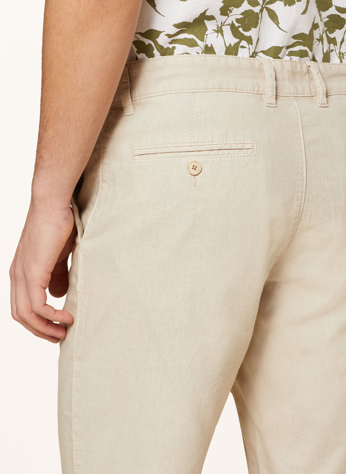 STROKESMAN'S Shorts slim fit with linen, Color: 0202 sand (Image 6)
