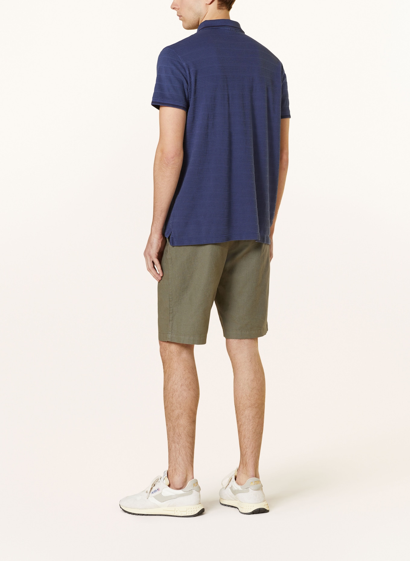 STROKESMAN'S Shorts Slim Fit mit Leinen, Farbe: OLIV (Bild 3)