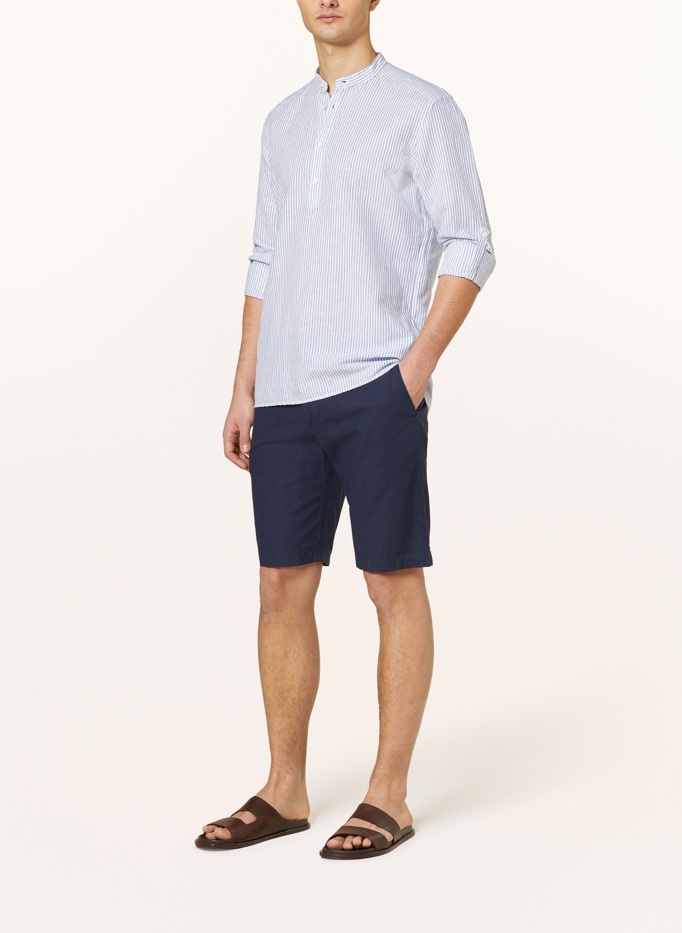 STROKESMAN'S Shorts Slim Fit mit Leinen, Farbe: 0800 NAVY (Bild 2)