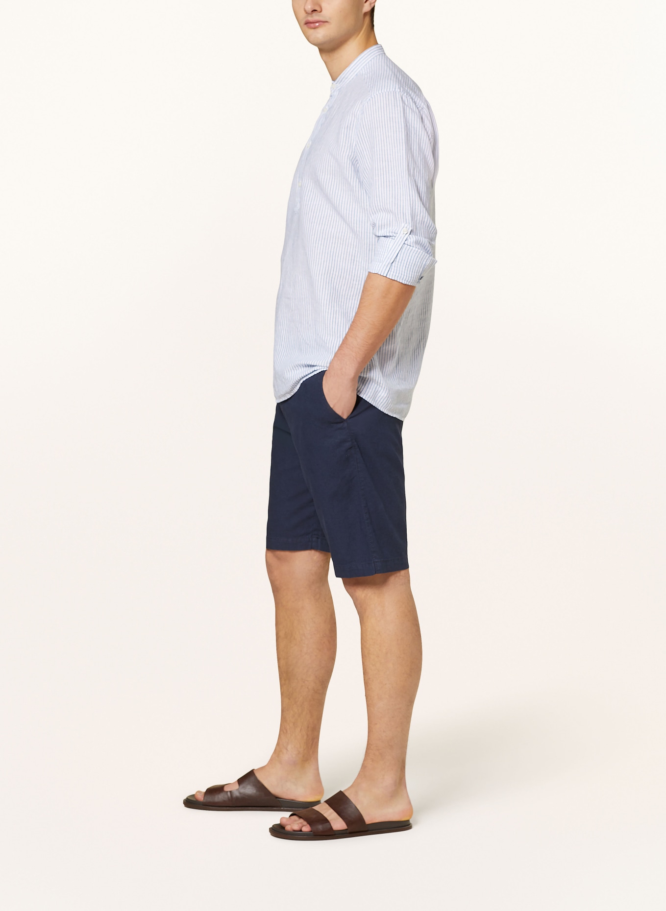 STROKESMAN'S Shorts Slim Fit mit Leinen, Farbe: 0800 NAVY (Bild 4)