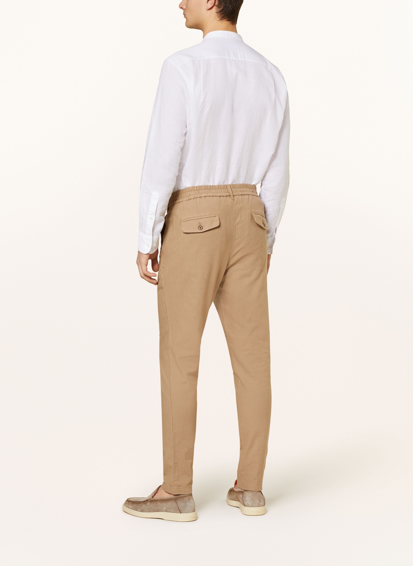 STROKESMAN'S Trousers comfort fit with linen, Color: BEIGE (Image 3)