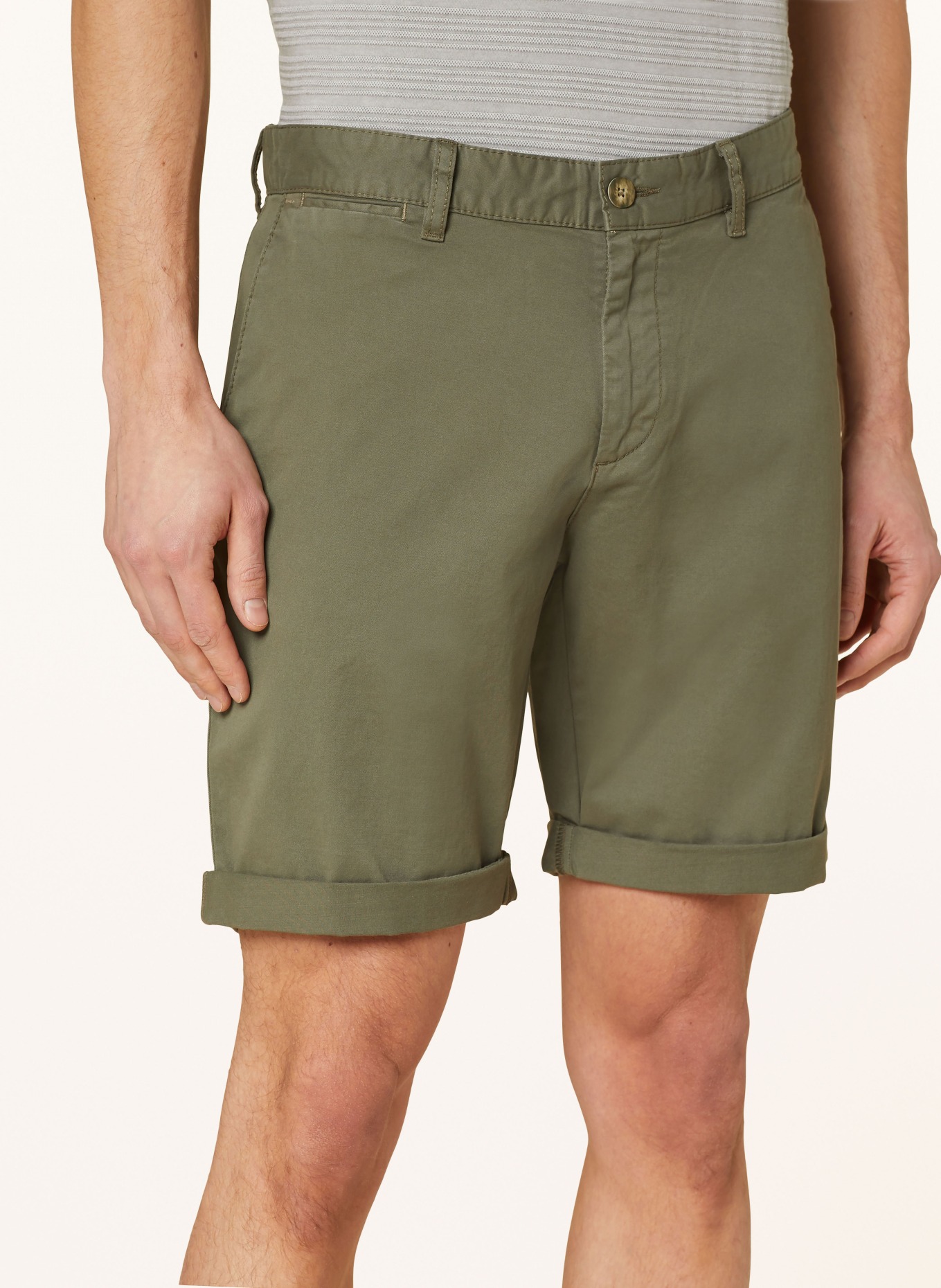 STROKESMAN'S Chinoshorts Slim Fit, Farbe: OLIV (Bild 5)