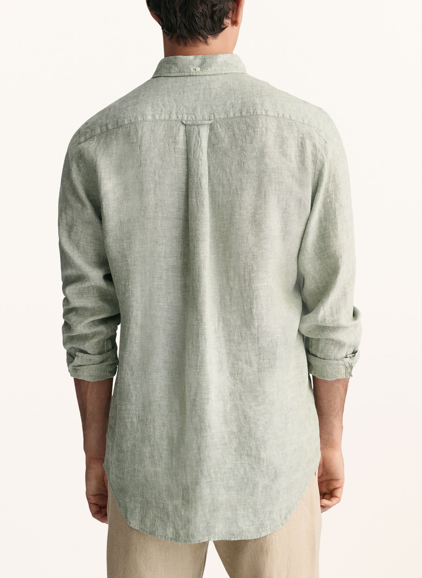 GANT Linen shirt regular fit, Color: LIGHT GREEN (Image 3)