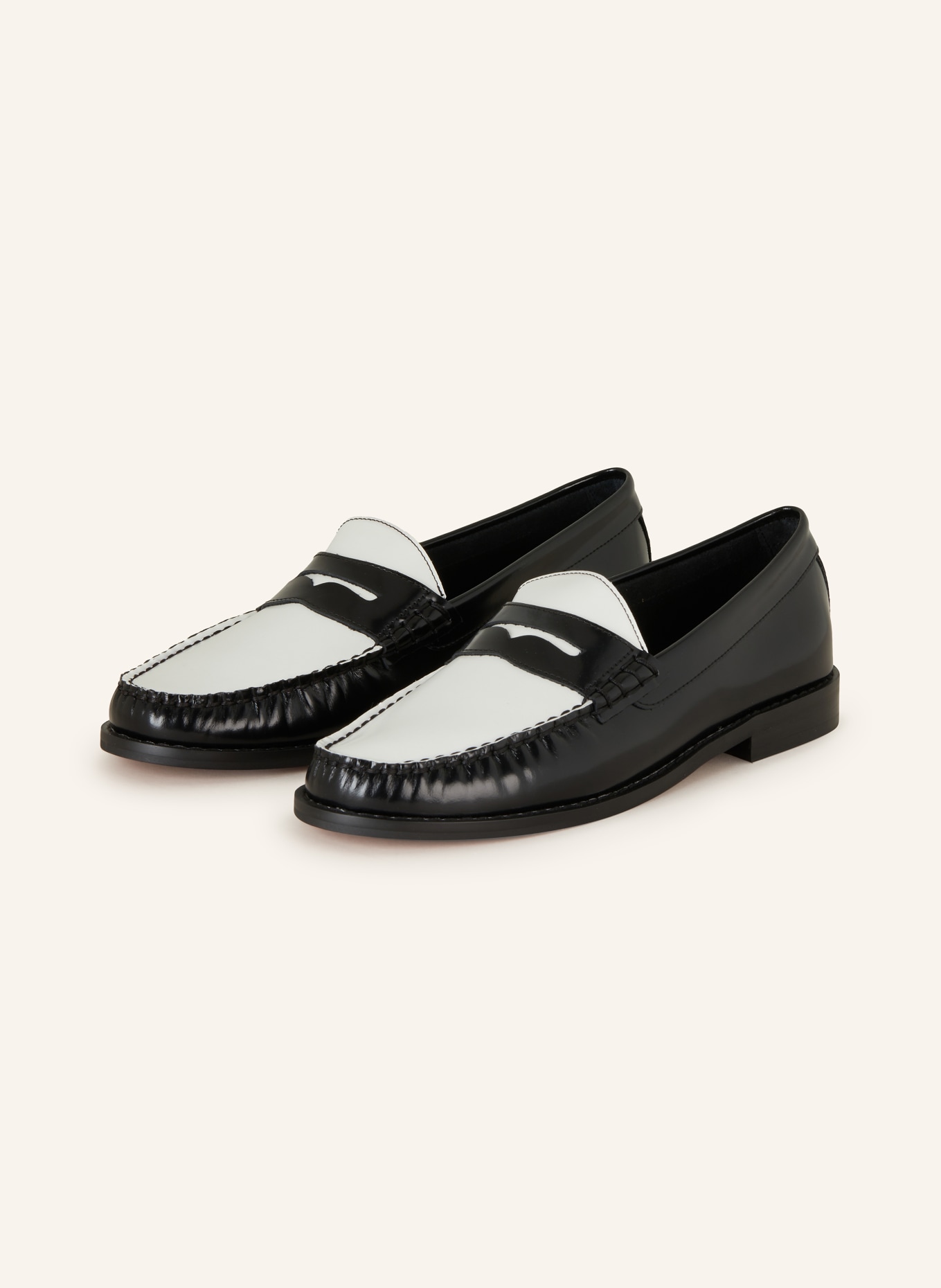 INUOVO Penny loafers, Color: WHITE/ BLACK (Image 1)