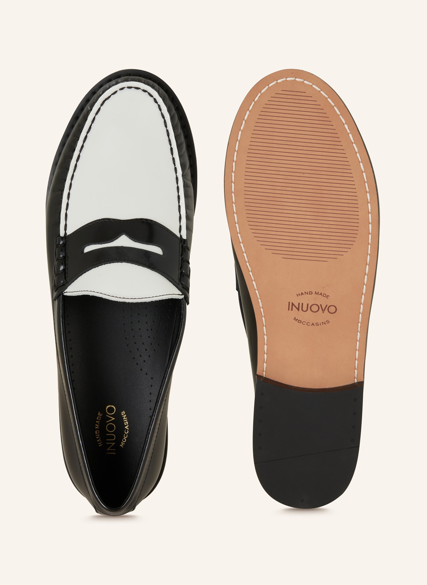INUOVO Penny loafers, Color: WHITE/ BLACK (Image 5)