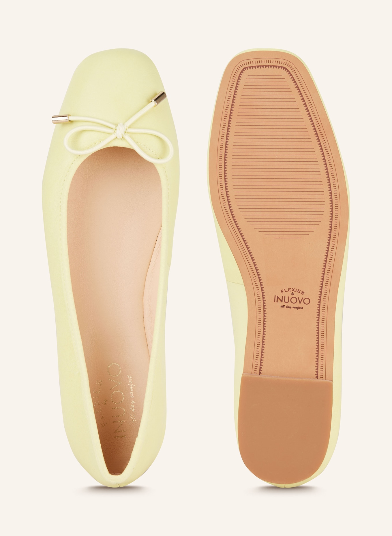 INUOVO Ballerinas CARREE: HELLGRÜN