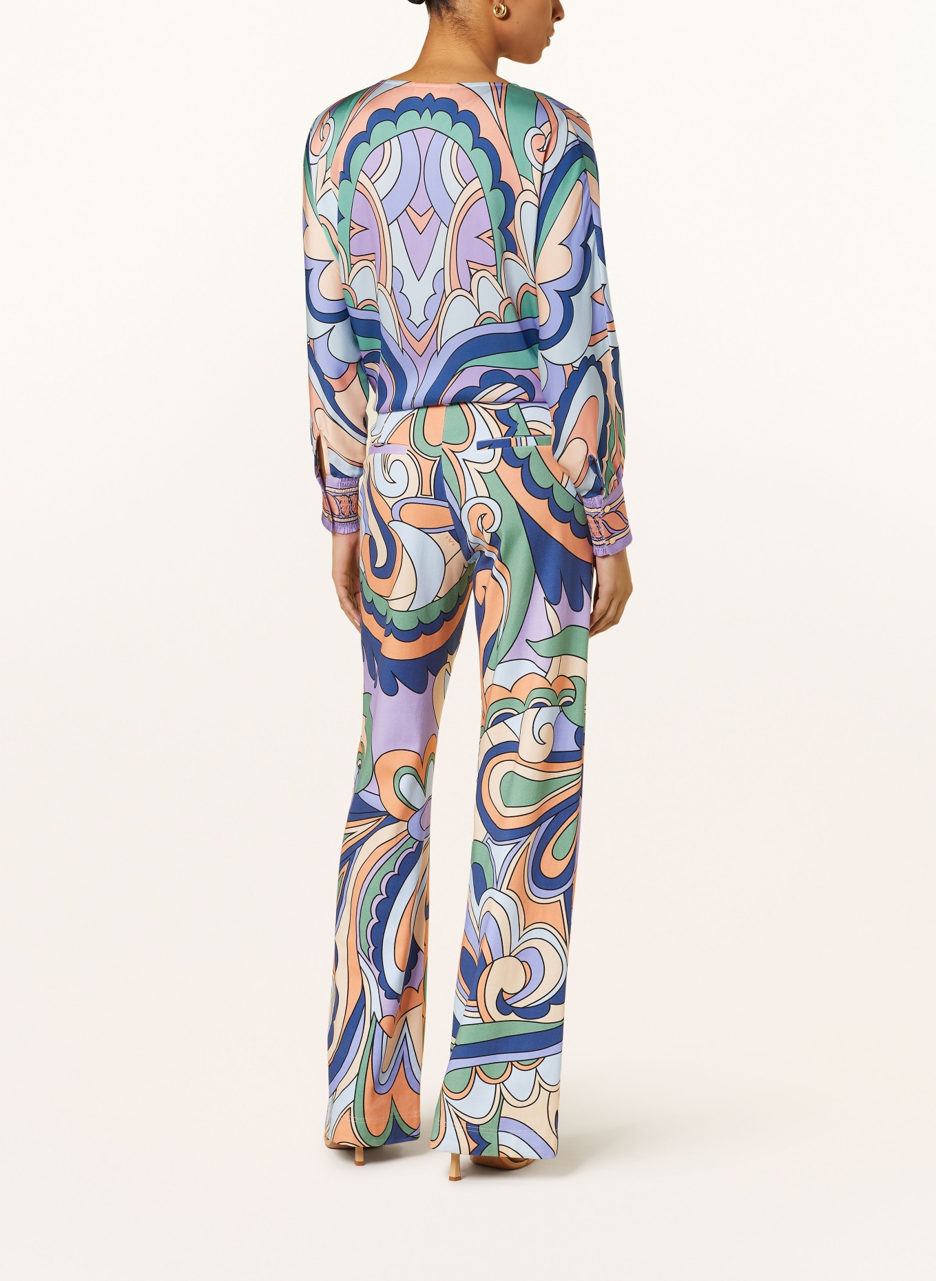 IVI collection Wide leg trousers, Color: BLUE/ LIGHT PURPLE/ LIGHT ORANGE (Image 3)