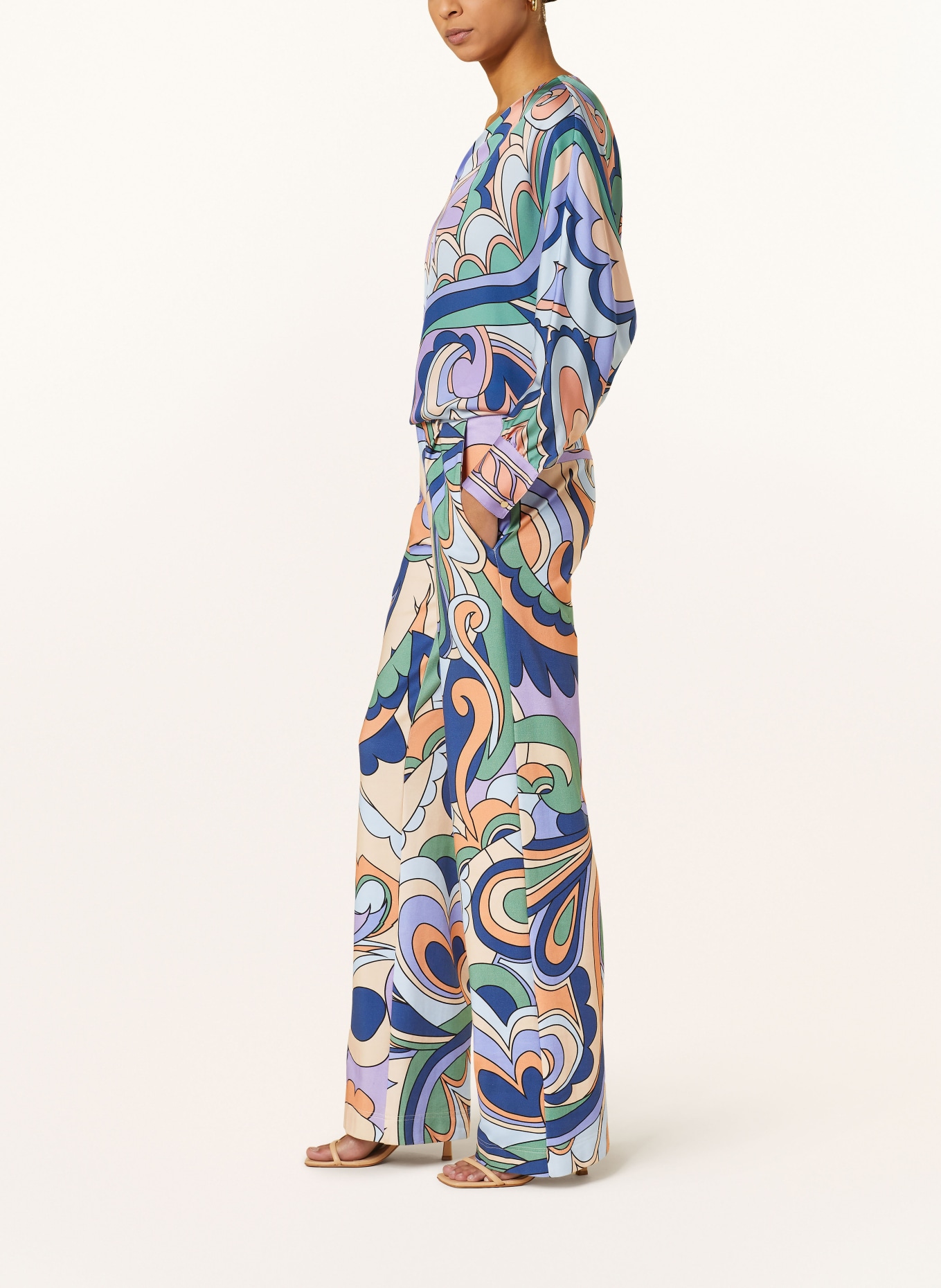 IVI collection Wide leg trousers, Color: BLUE/ LIGHT PURPLE/ LIGHT ORANGE (Image 4)