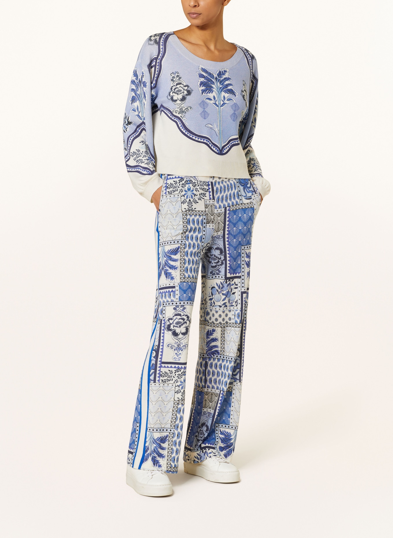 IVI collection Knit trousers, Color: LIGHT BLUE/ BLUE/ WHITE (Image 2)