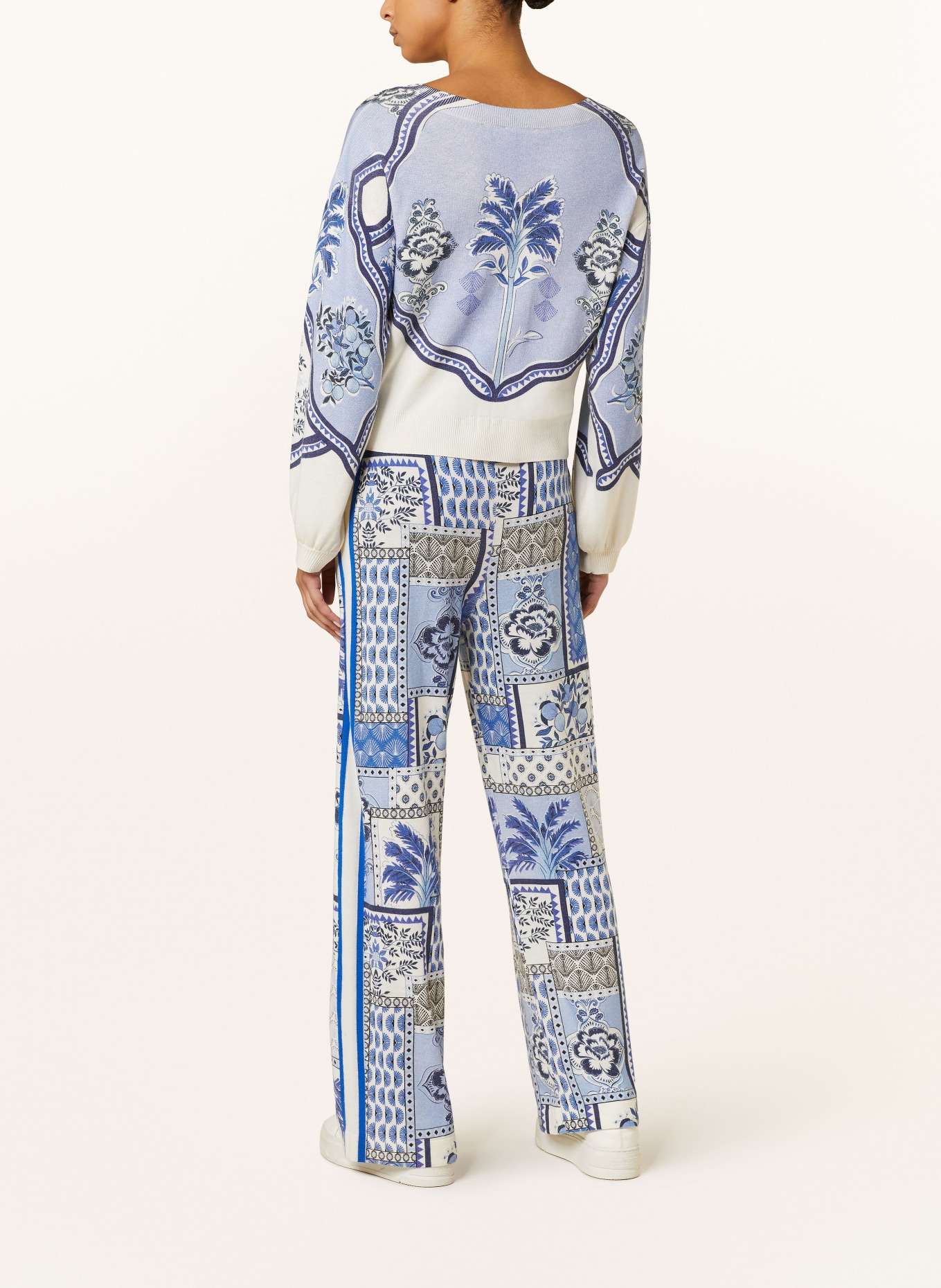 IVI collection Knit trousers, Color: LIGHT BLUE/ BLUE/ WHITE (Image 3)