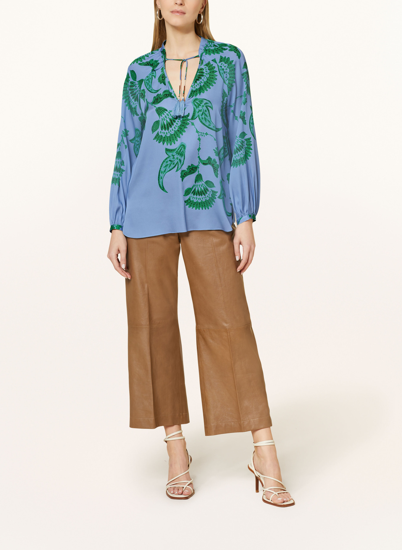 IVI collection Silk tunic, Color: BLUE/ GREEN (Image 2)