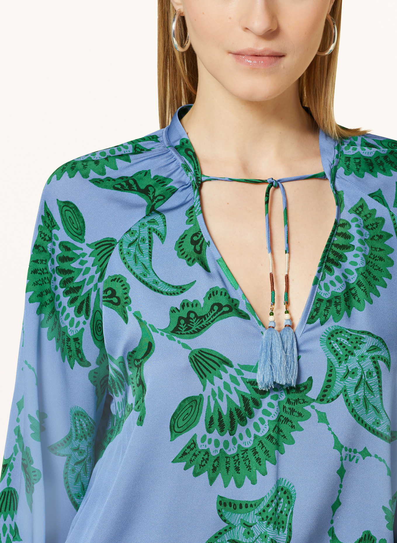 IVI collection Silk tunic, Color: BLUE/ GREEN (Image 4)