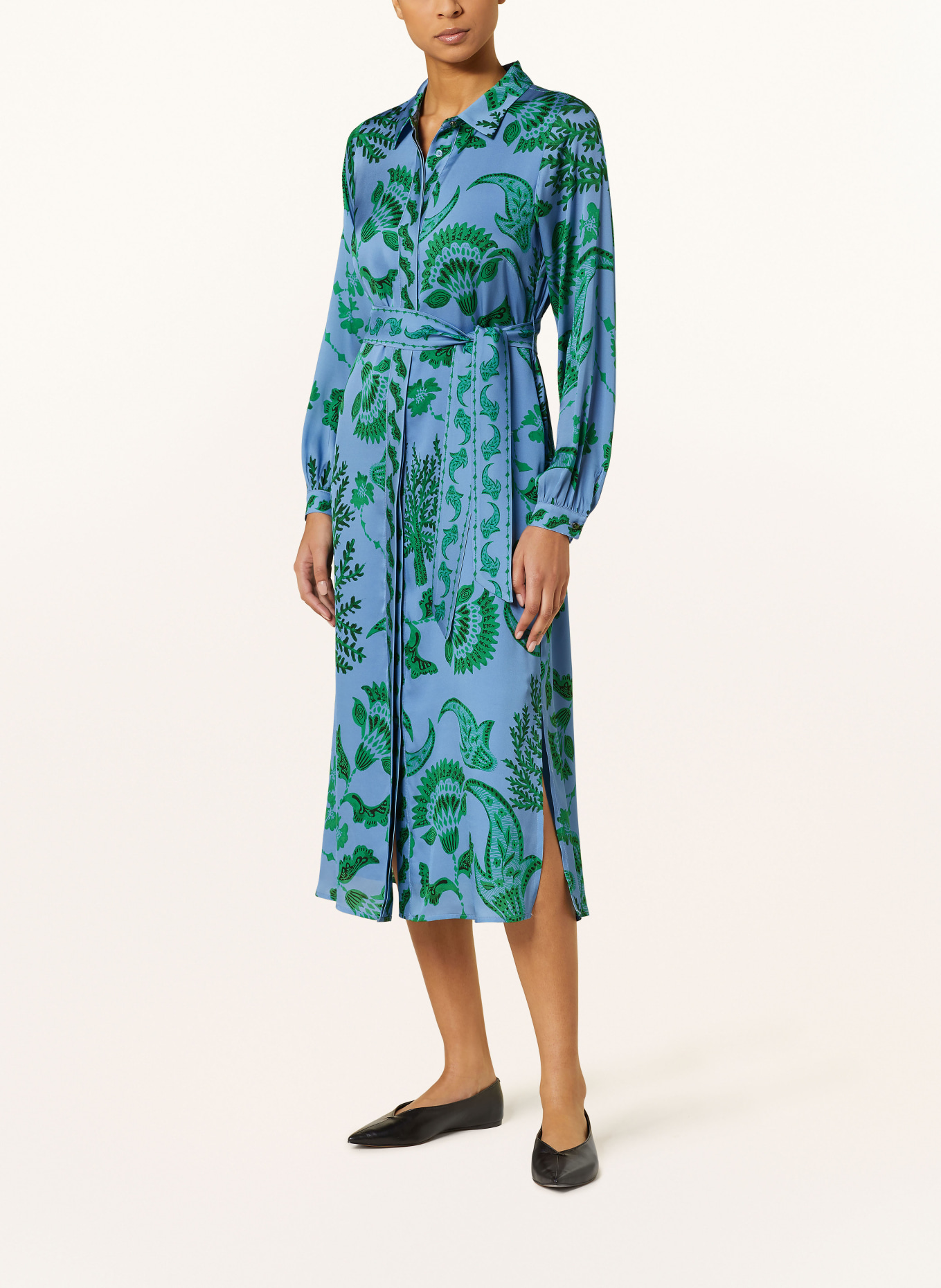 IVI collection Shirt dress in silk, Color: BLUE/ GREEN (Image 2)