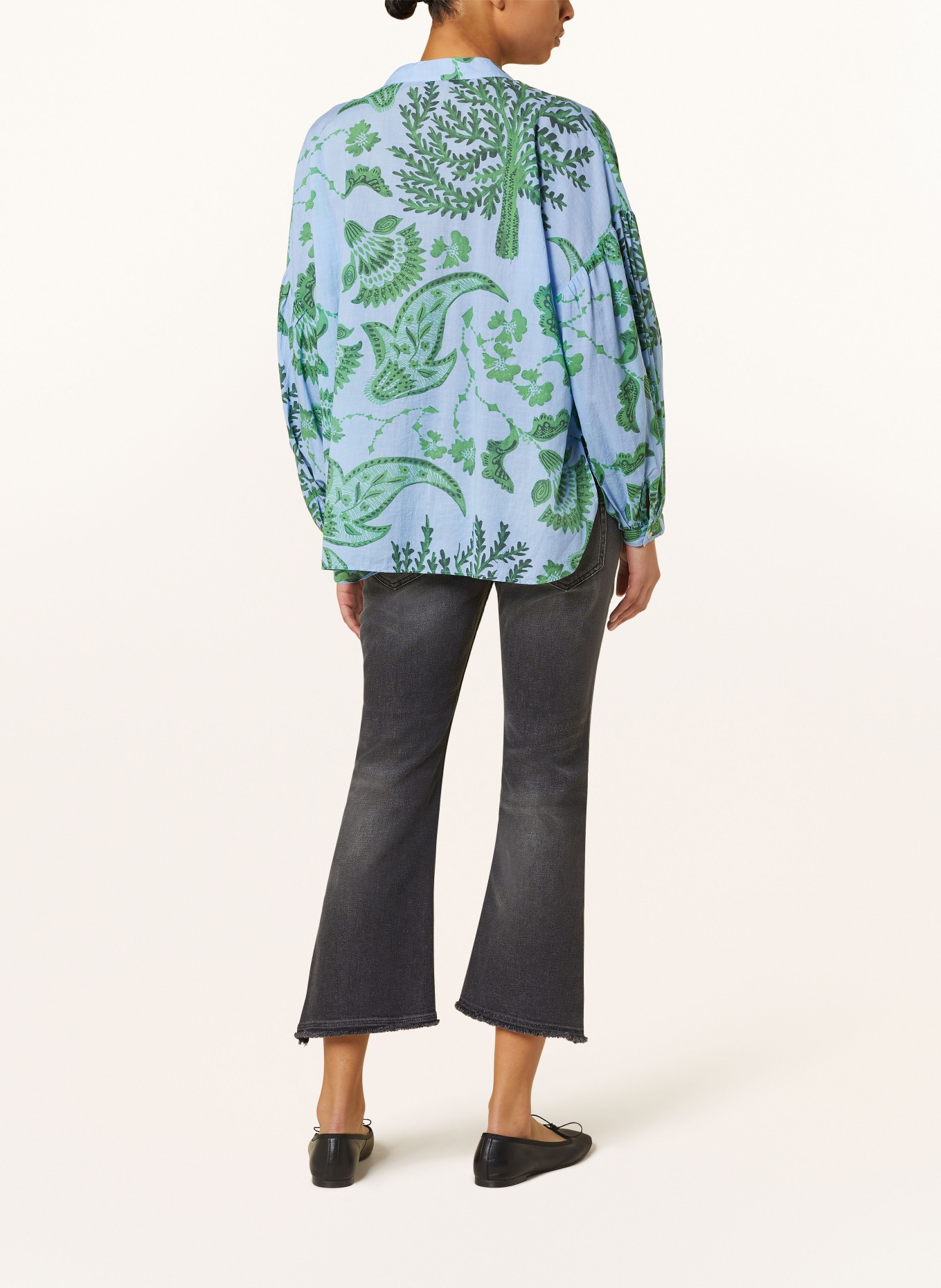 IVI collection Oversized blouse, Color: LIGHT BLUE/ GREEN (Image 3)