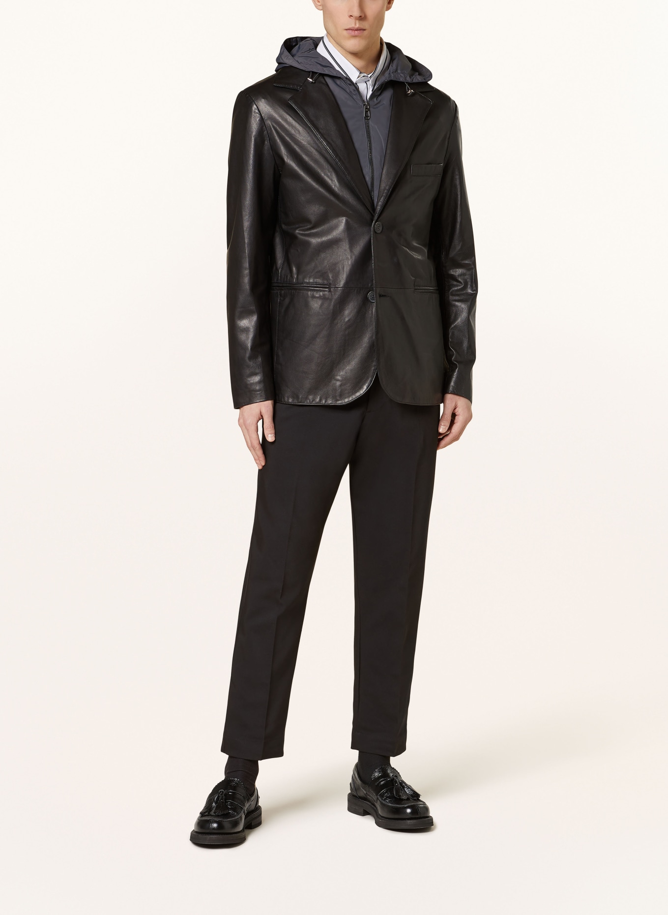 MILESTONE Leather jacket MSREX with detachable trim, Color: BLACK (Image 2)