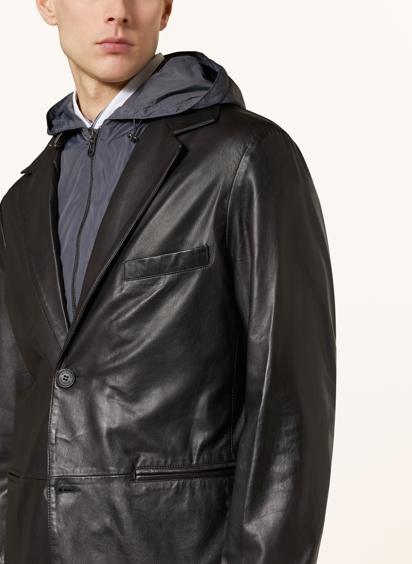 MILESTONE Leather jacket MSREX with detachable trim, Color: BLACK (Image 5)