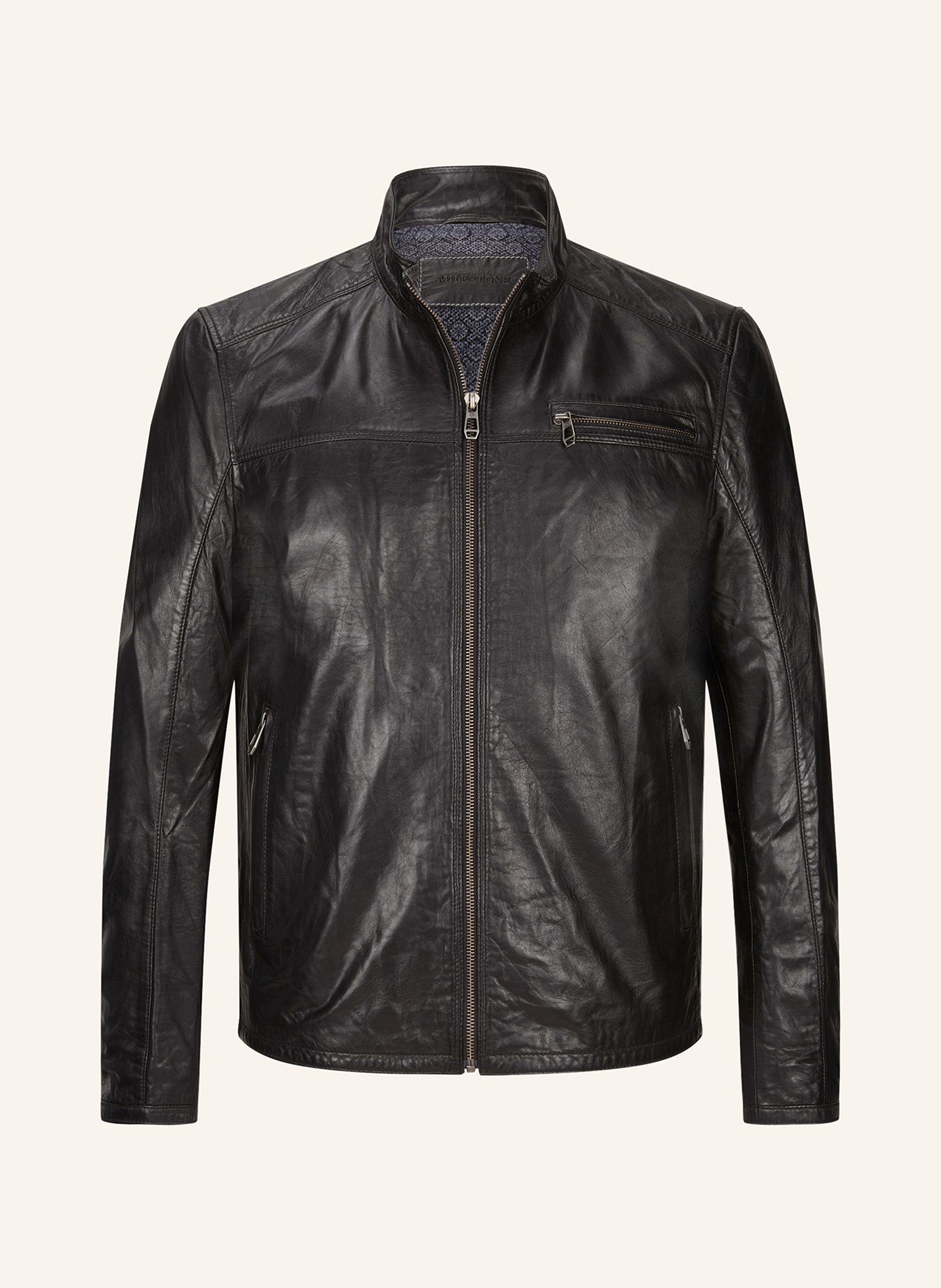 MILESTONE Leather jacket MSMARCO, Color: BLACK (Image 1)