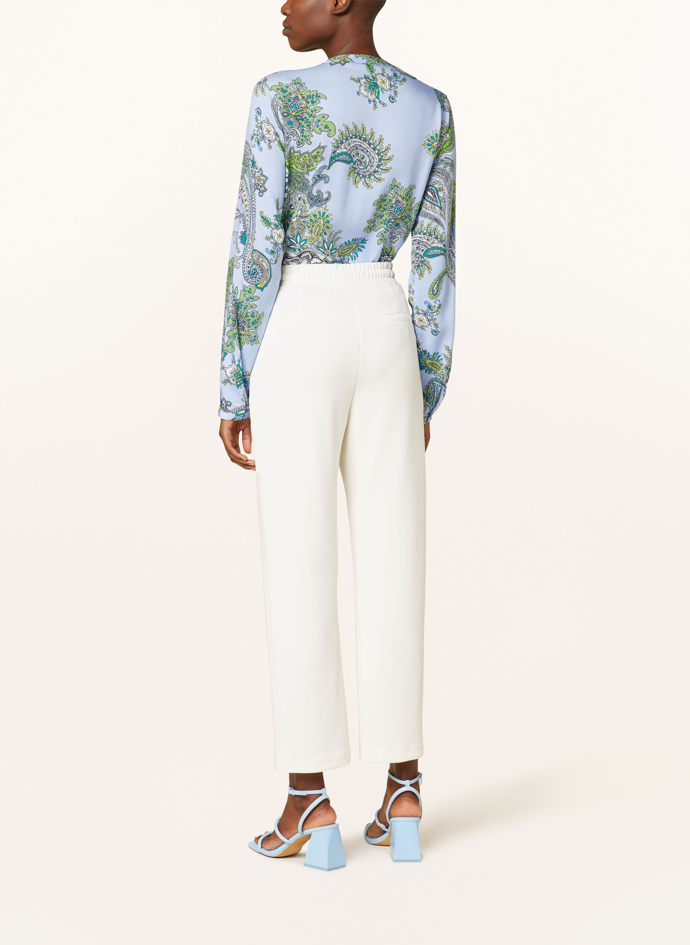 Smith & Soul Shirt blouse in satin, Color: LIGHT BLUE/ GREEN/ WHITE (Image 3)