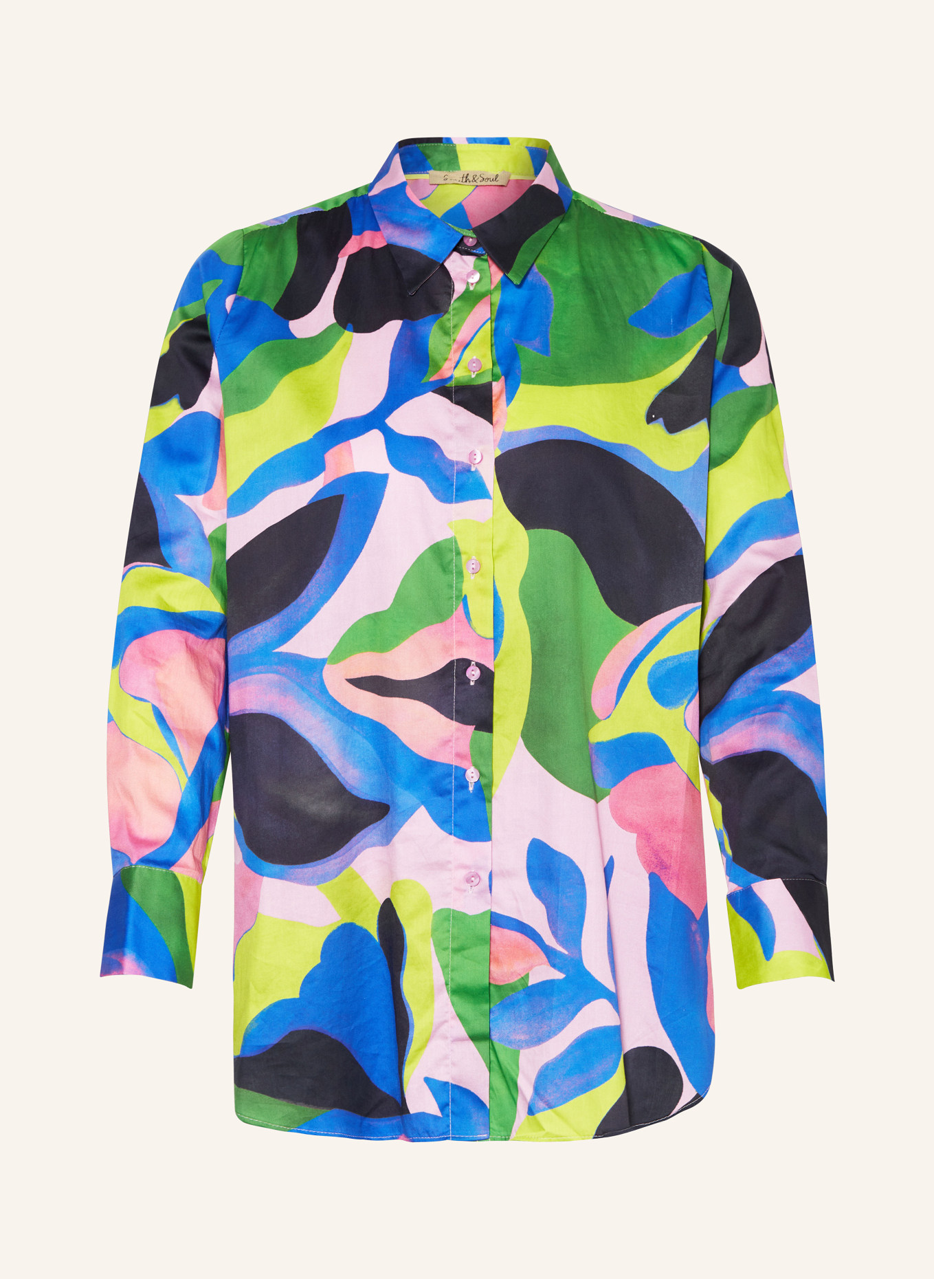 Smith & Soul Shirt blouse, Color: GREEN/ BLUE/ PINK (Image 1)