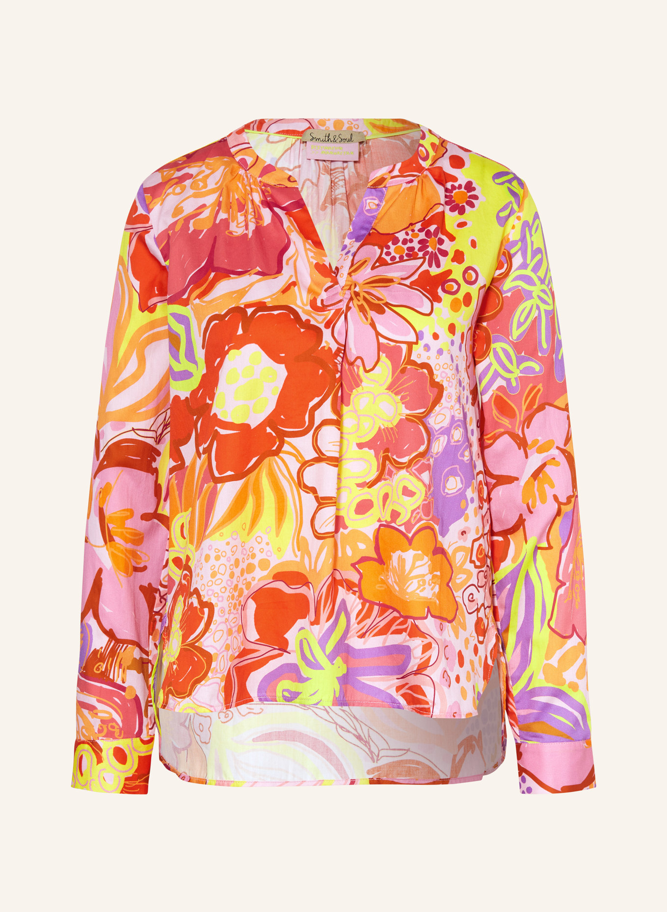 Smith & Soul Shirt blouse, Color: ORANGE/ PINK/ YELLOW (Image 1)