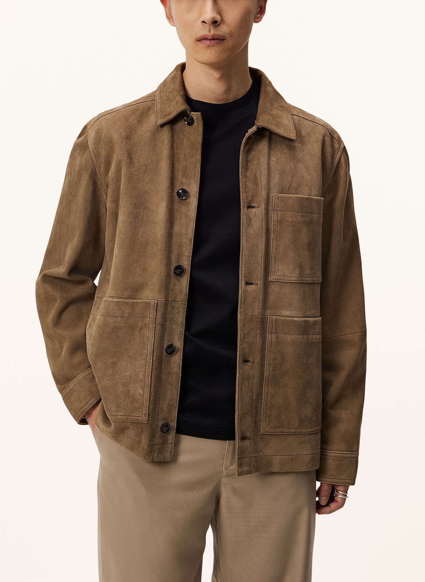 J.LINDEBERG Leather overshirt, Color: BROWN (Image 4)