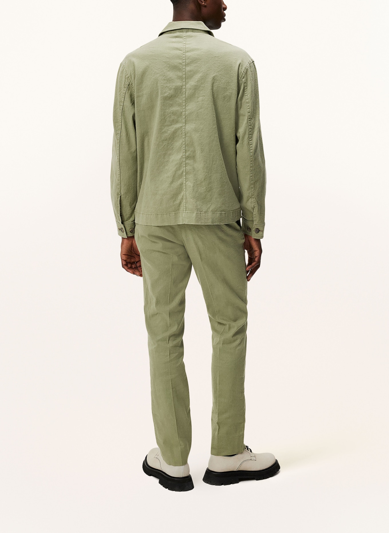 J.LINDEBERG Overshirt with linen, Color: OLIVE (Image 3)
