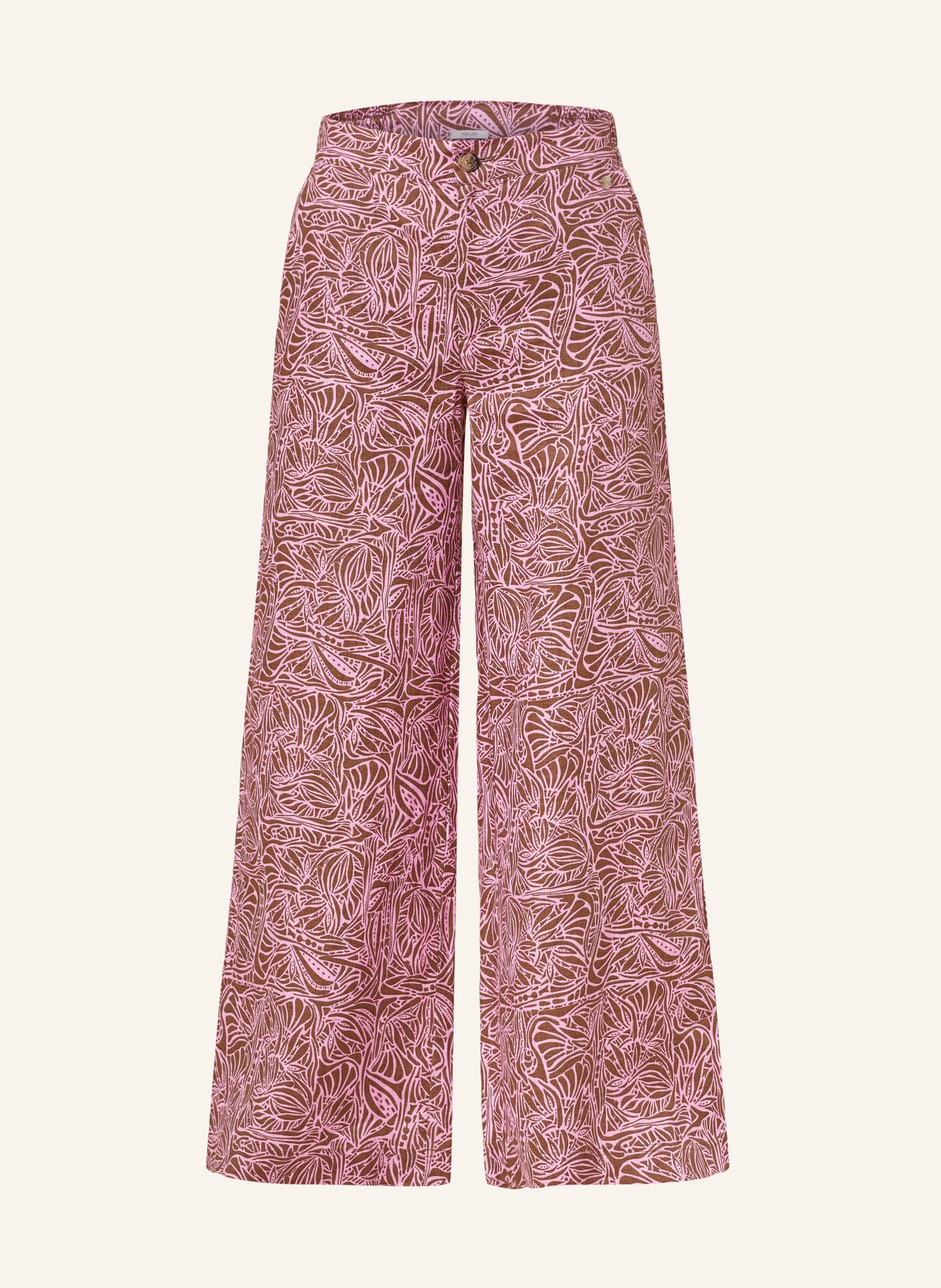FYNCH-HATTON Wide leg trousers made of linen, Color: PINK/ BROWN (Image 1)