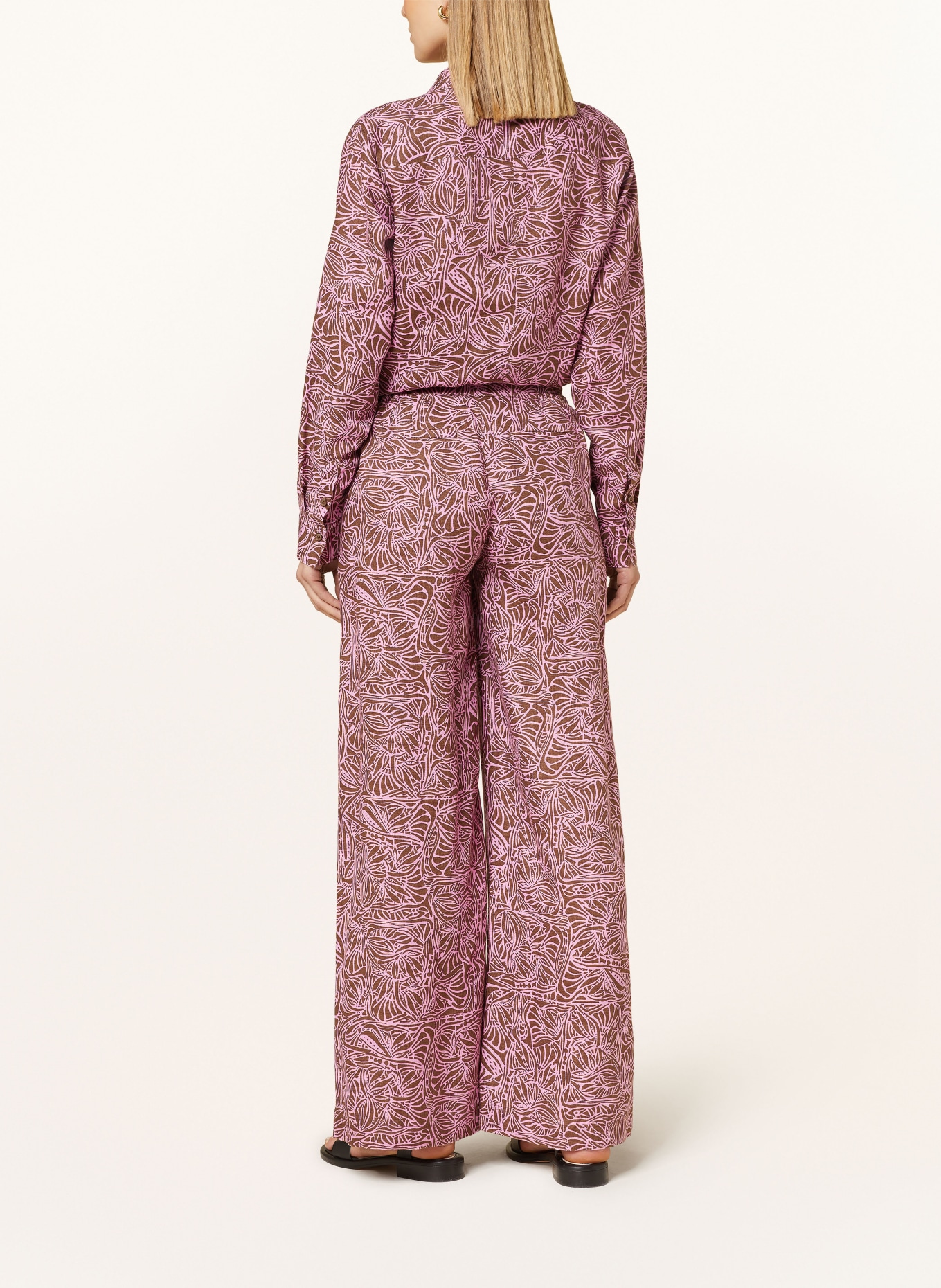 FYNCH-HATTON Wide leg trousers made of linen, Color: PINK/ BROWN (Image 3)