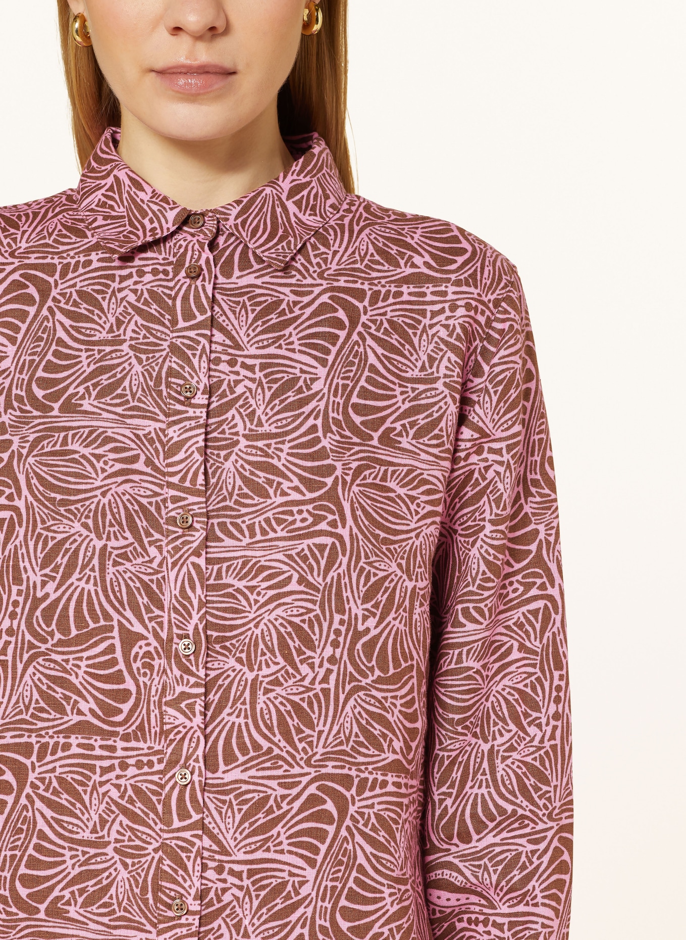 FYNCH-HATTON Hemdbluse aus Leinen, Farbe: ROSA/ BRAUN (Bild 4)