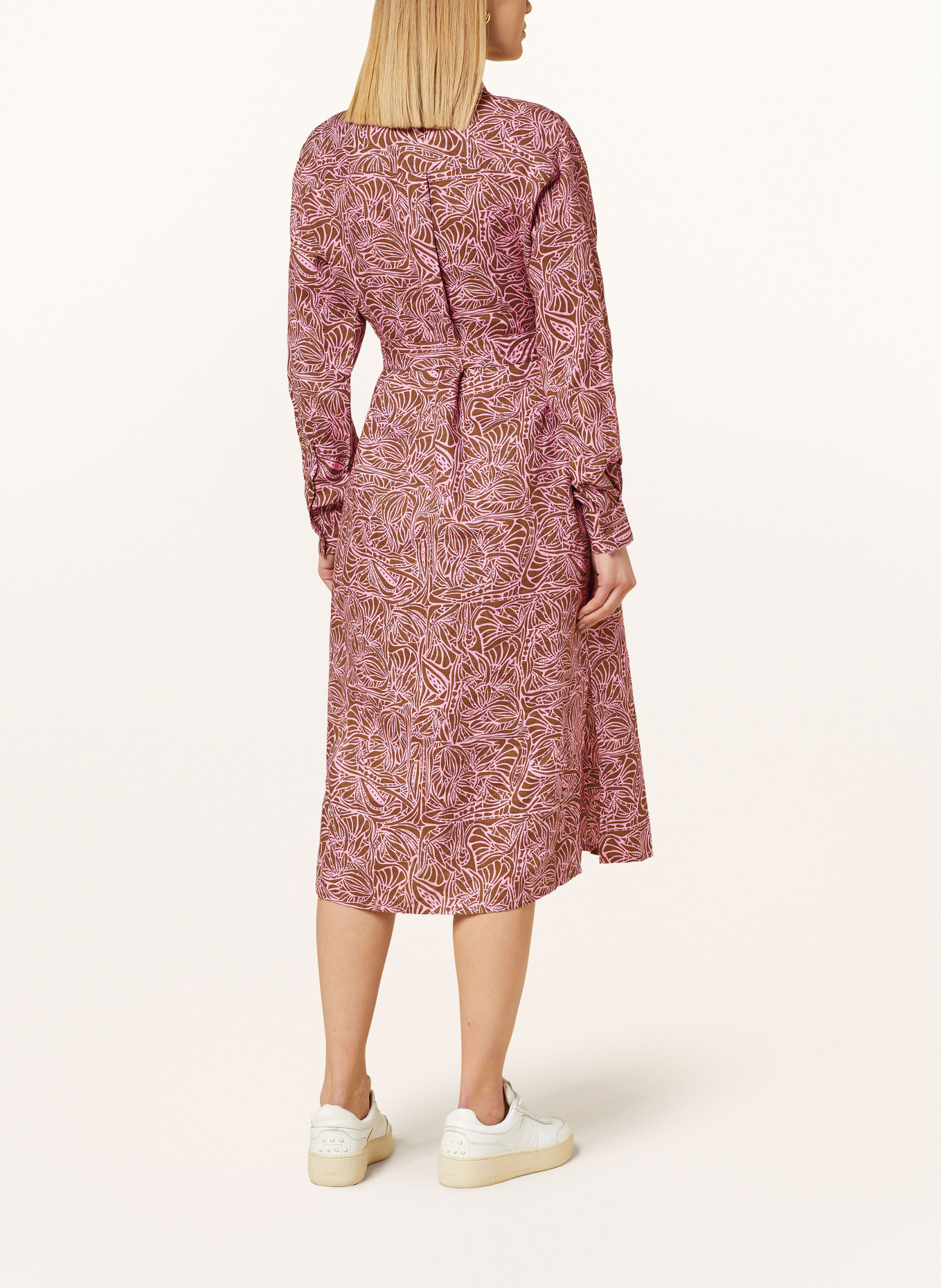FYNCH-HATTON Sukienka koszulowa z lnu, Kolor: RÓŻOWY/ BRĄZOWY (Obrazek 3)