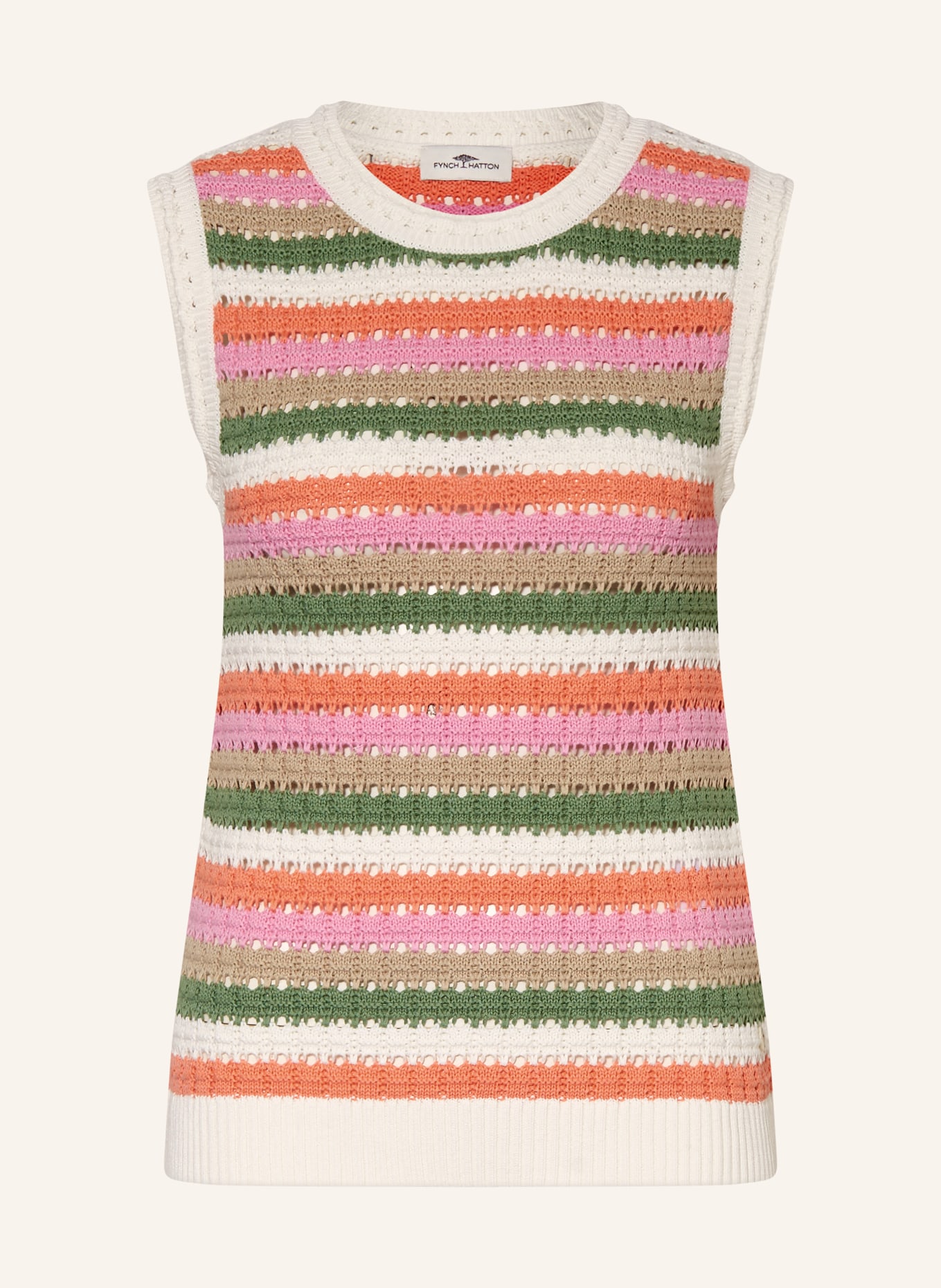 FYNCH-HATTON Sweater vest, Color: WHITE/ GREEN/ PINK (Image 1)