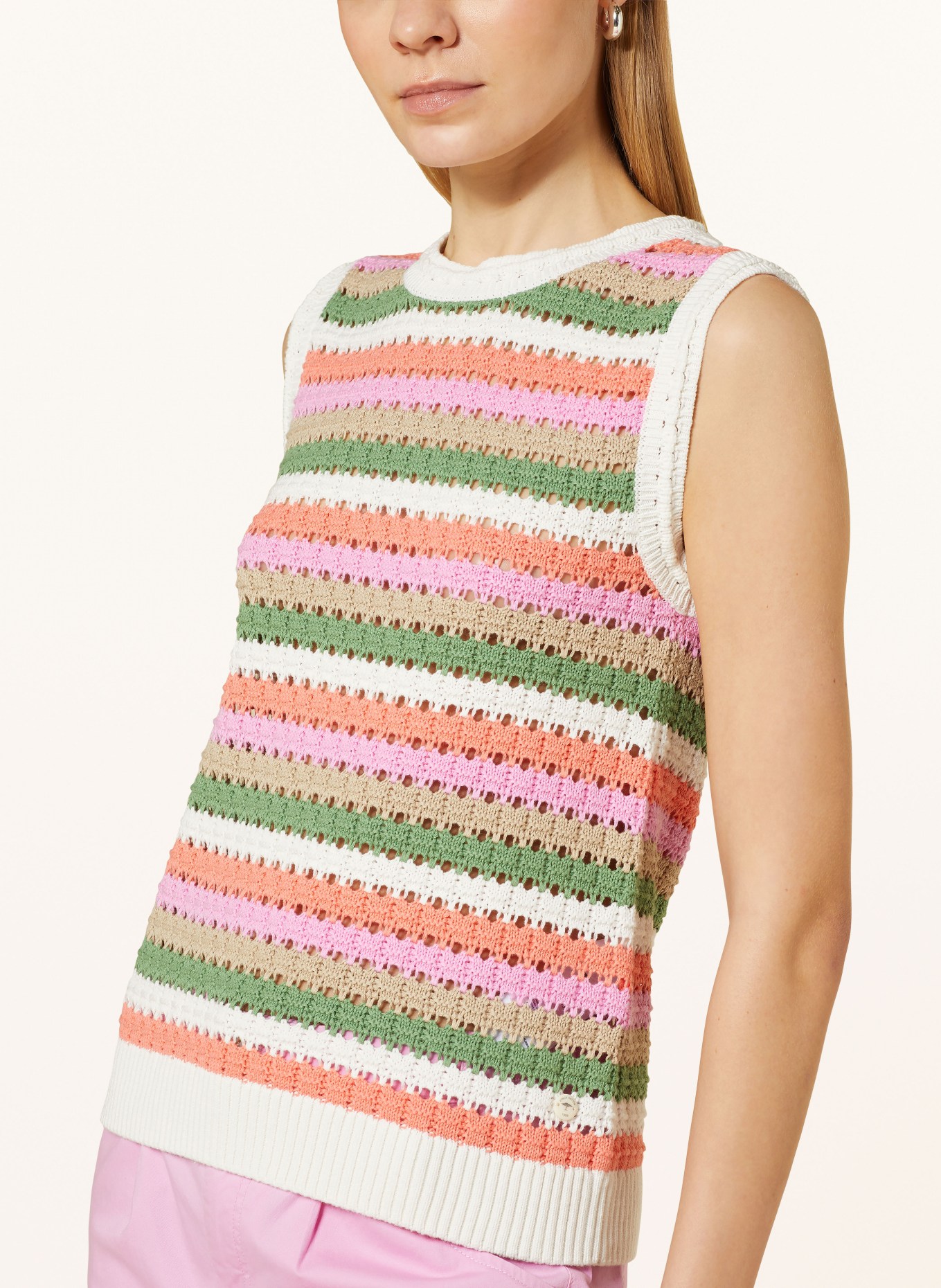 FYNCH-HATTON Sweater vest, Color: WHITE/ GREEN/ PINK (Image 4)