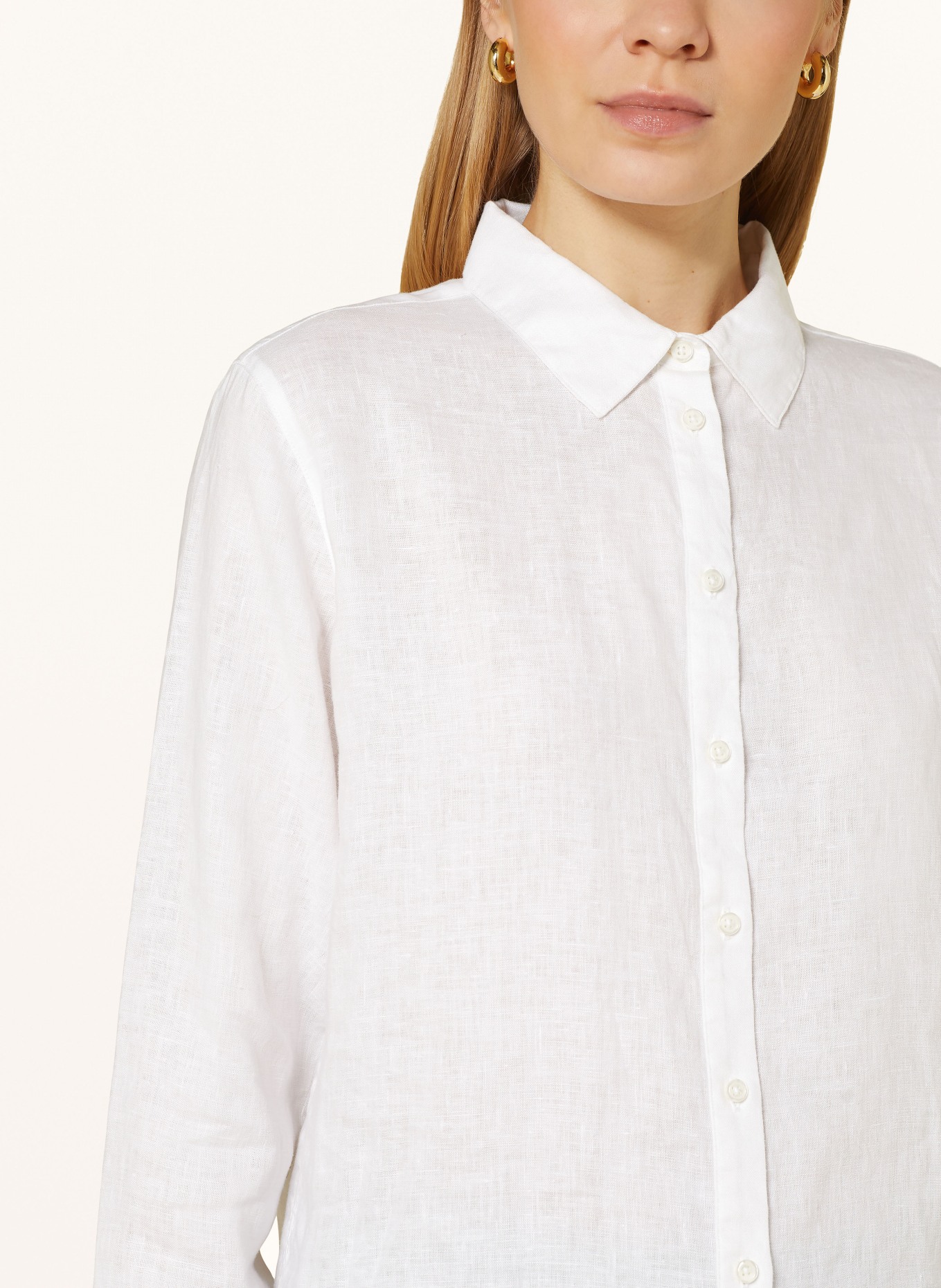 FYNCH-HATTON Shirt blouse made of linen, Color: WHITE (Image 4)