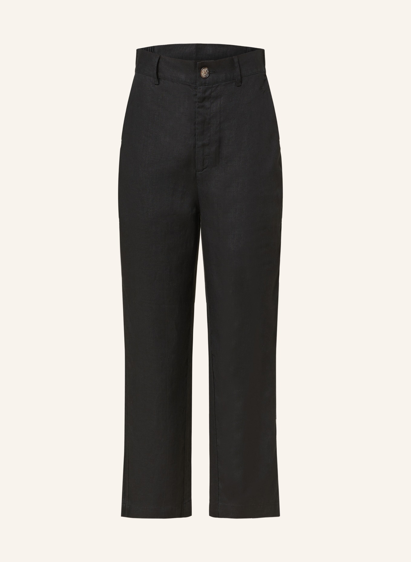 FYNCH-HATTON 3/4 trousers in linen, Color: BLACK (Image 1)