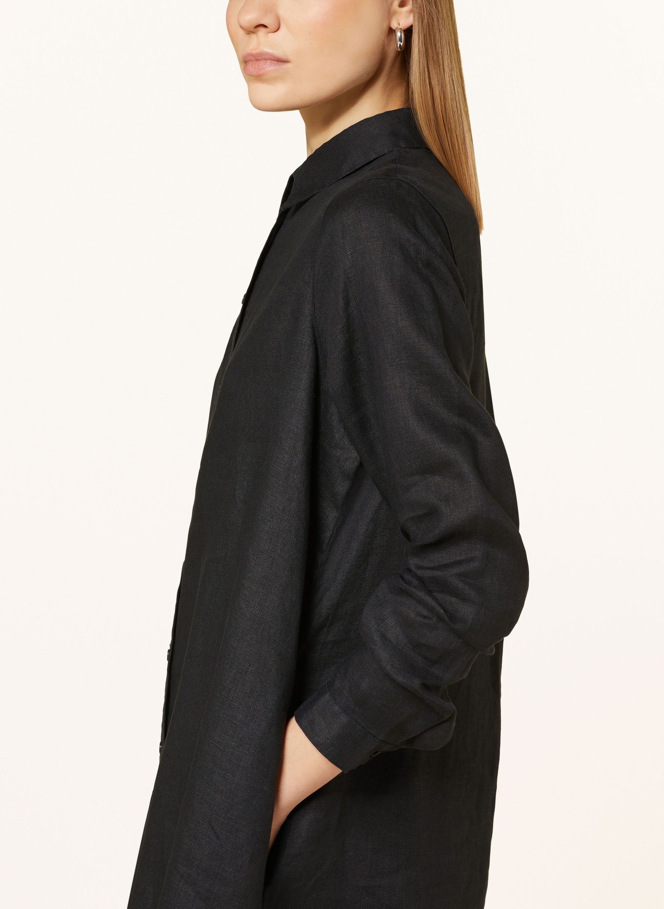 FYNCH-HATTON Shirt dress in linen, Color: BLACK (Image 4)