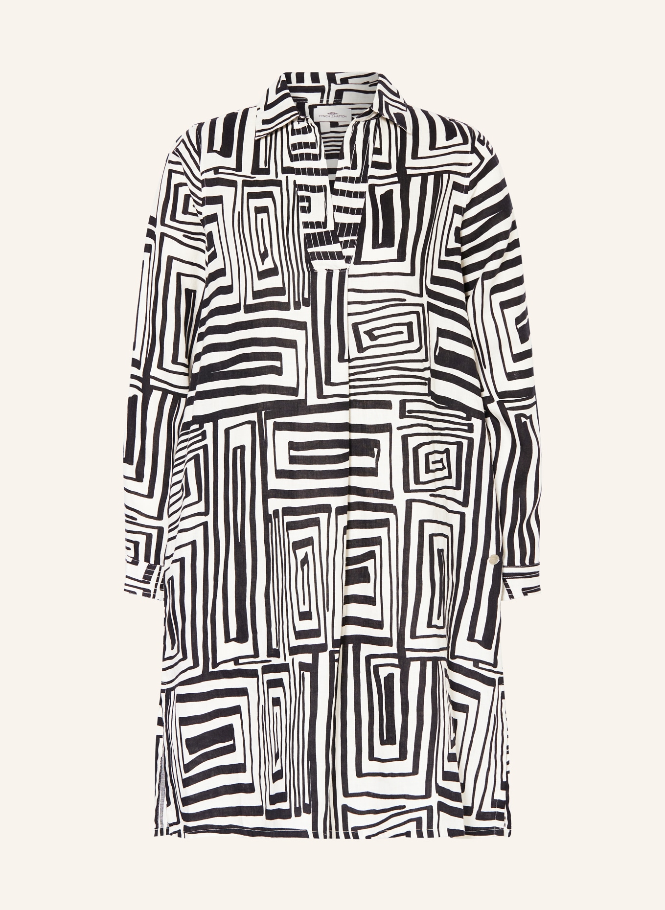 FYNCH-HATTON Linen dress, Color: BLACK/ WHITE (Image 1)