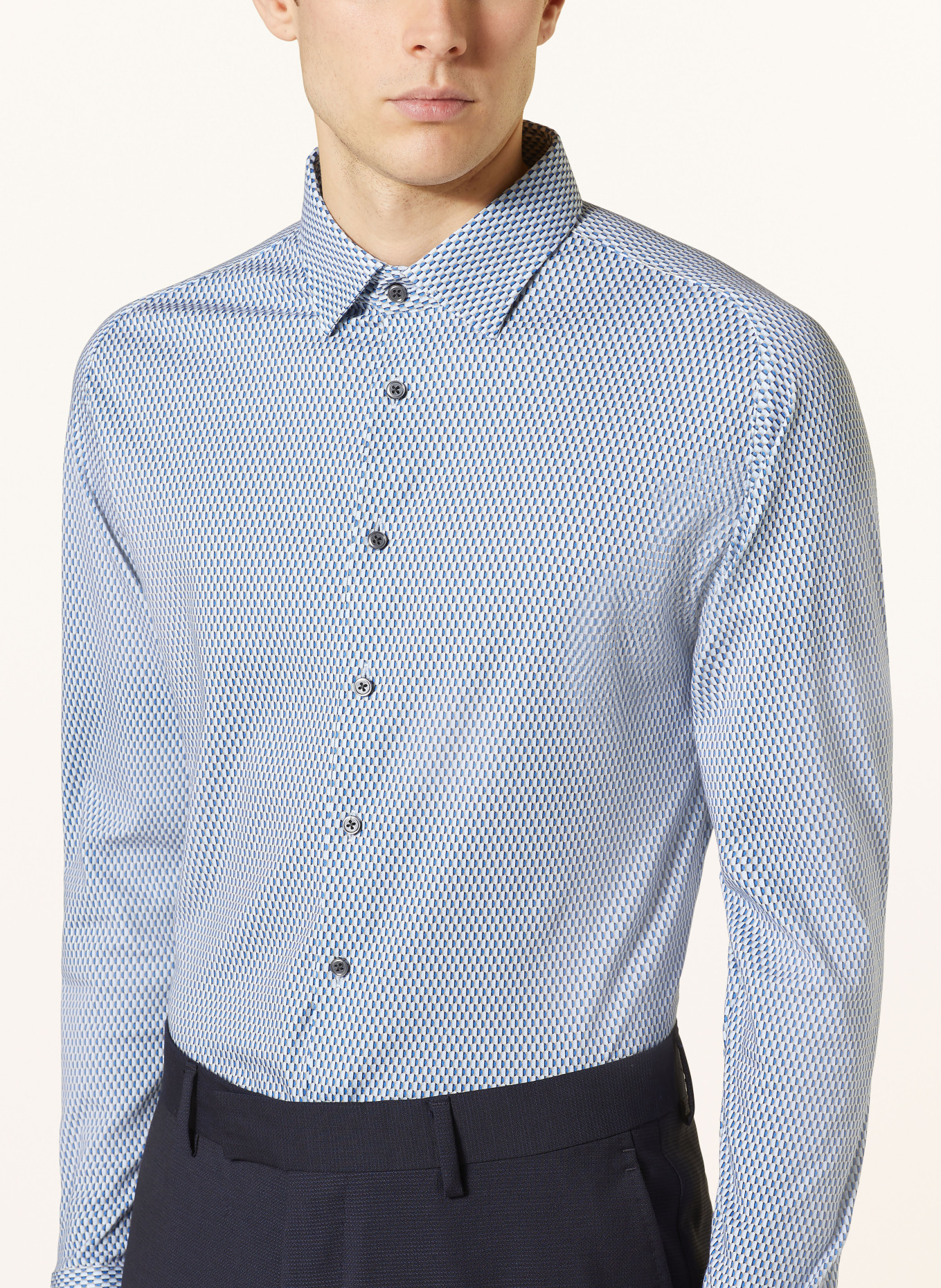 DESOTO Jersey shirt slim fit, Color: LIGHT BLUE/ BLUE/ LIGHT ORANGE (Image 4)