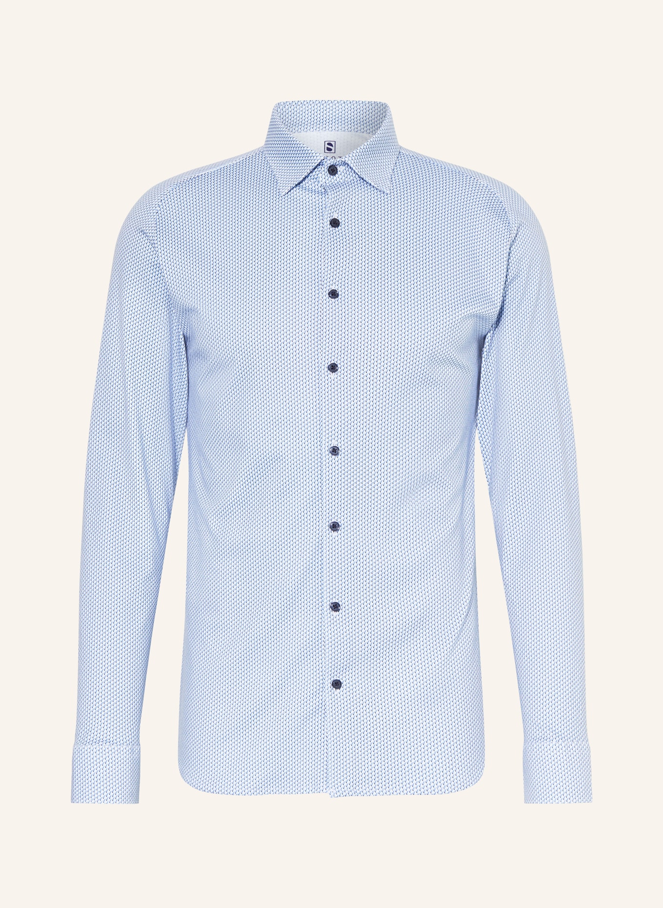 DESOTO Jerseyhemd Slim Fit, Farbe: WEISS/ HELLBLAU (Bild 1)