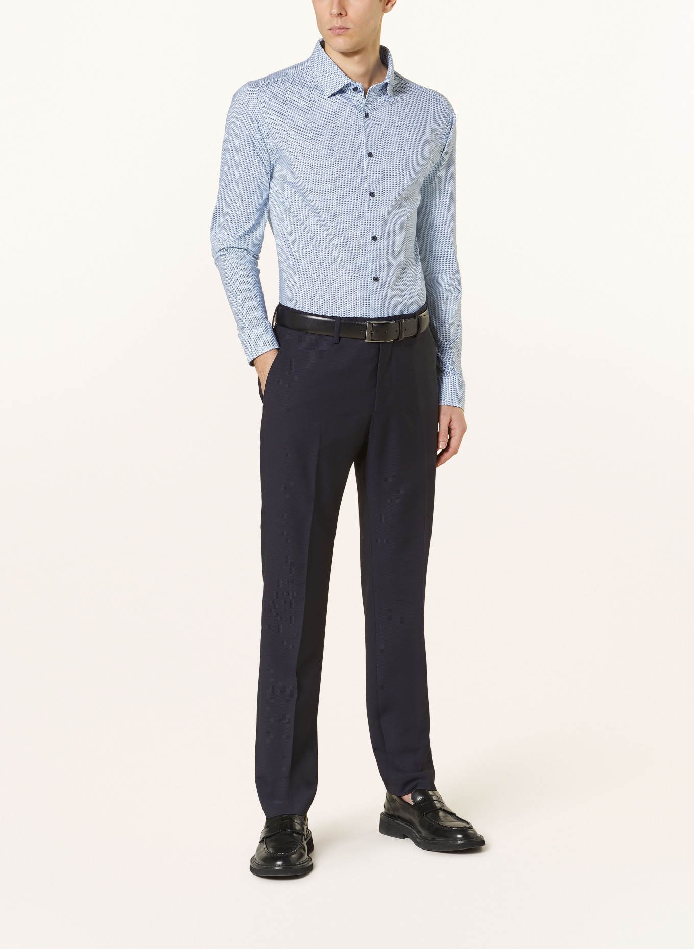 DESOTO Jerseyhemd Slim Fit, Farbe: WEISS/ HELLBLAU (Bild 2)
