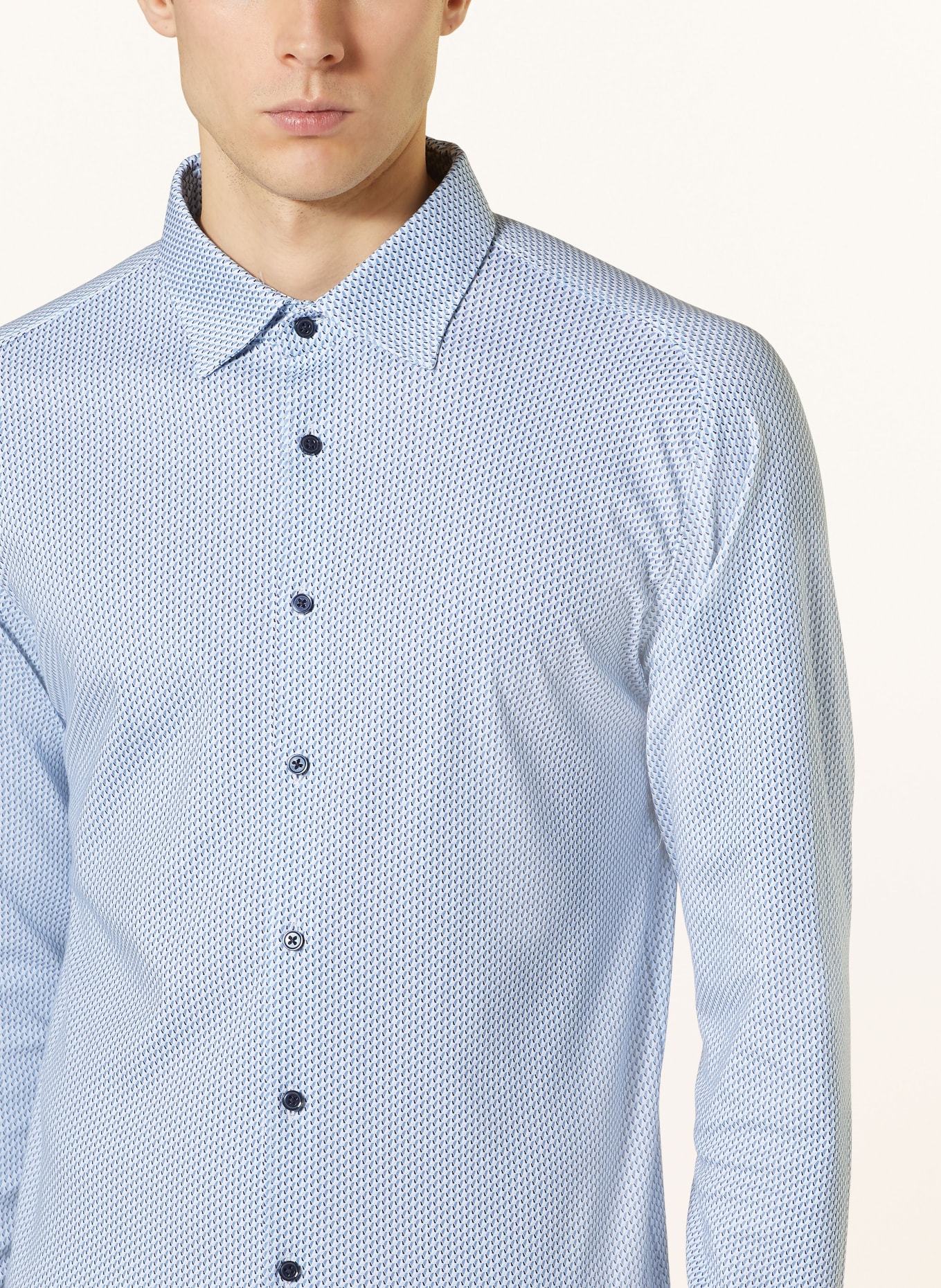 DESOTO Jerseyhemd Slim Fit, Farbe: WEISS/ HELLBLAU (Bild 4)