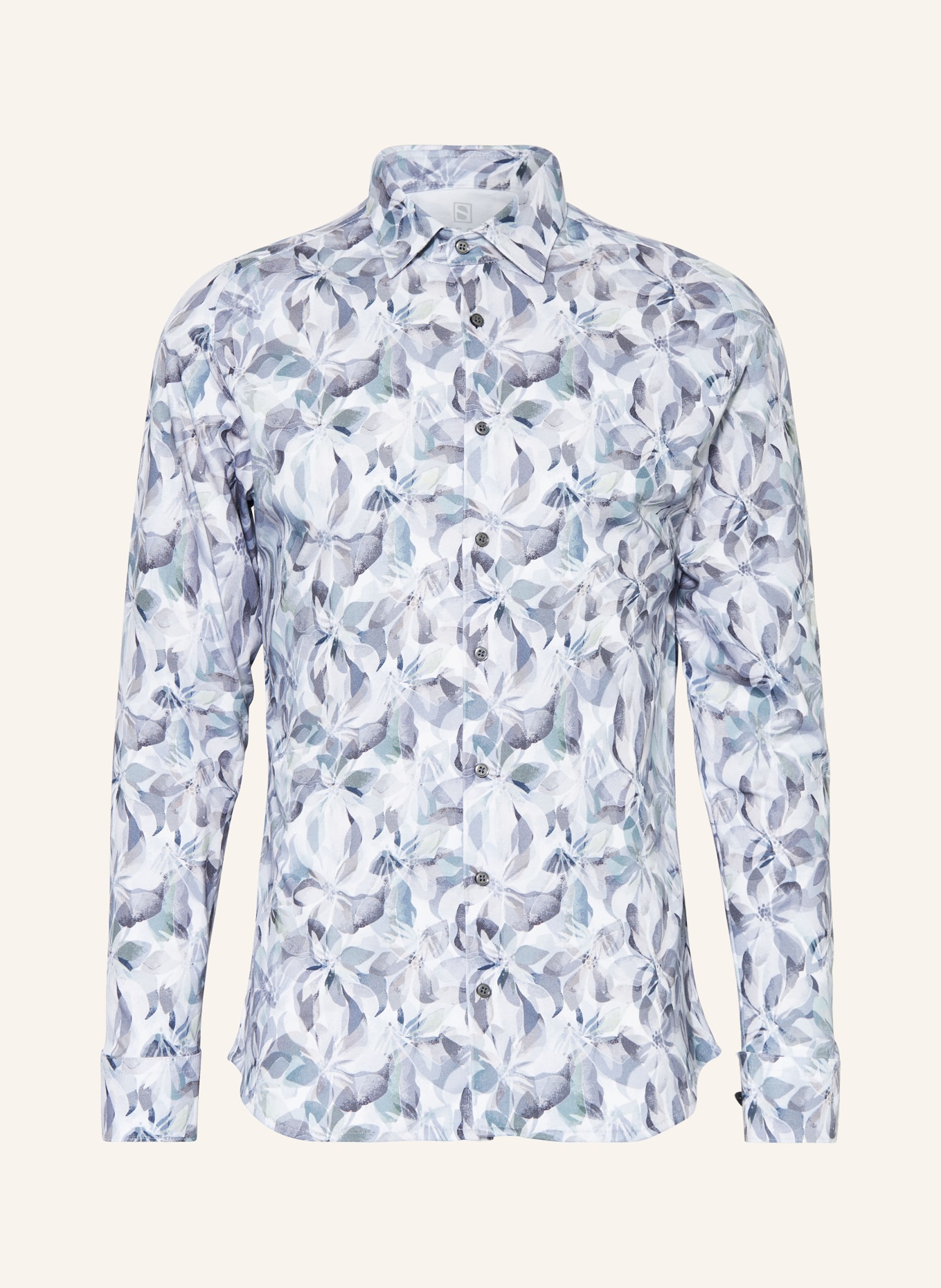 DESOTO Jerseyhemd Slim Fit, Farbe: WEISS/ GRAU/ HELLGRAU (Bild 1)