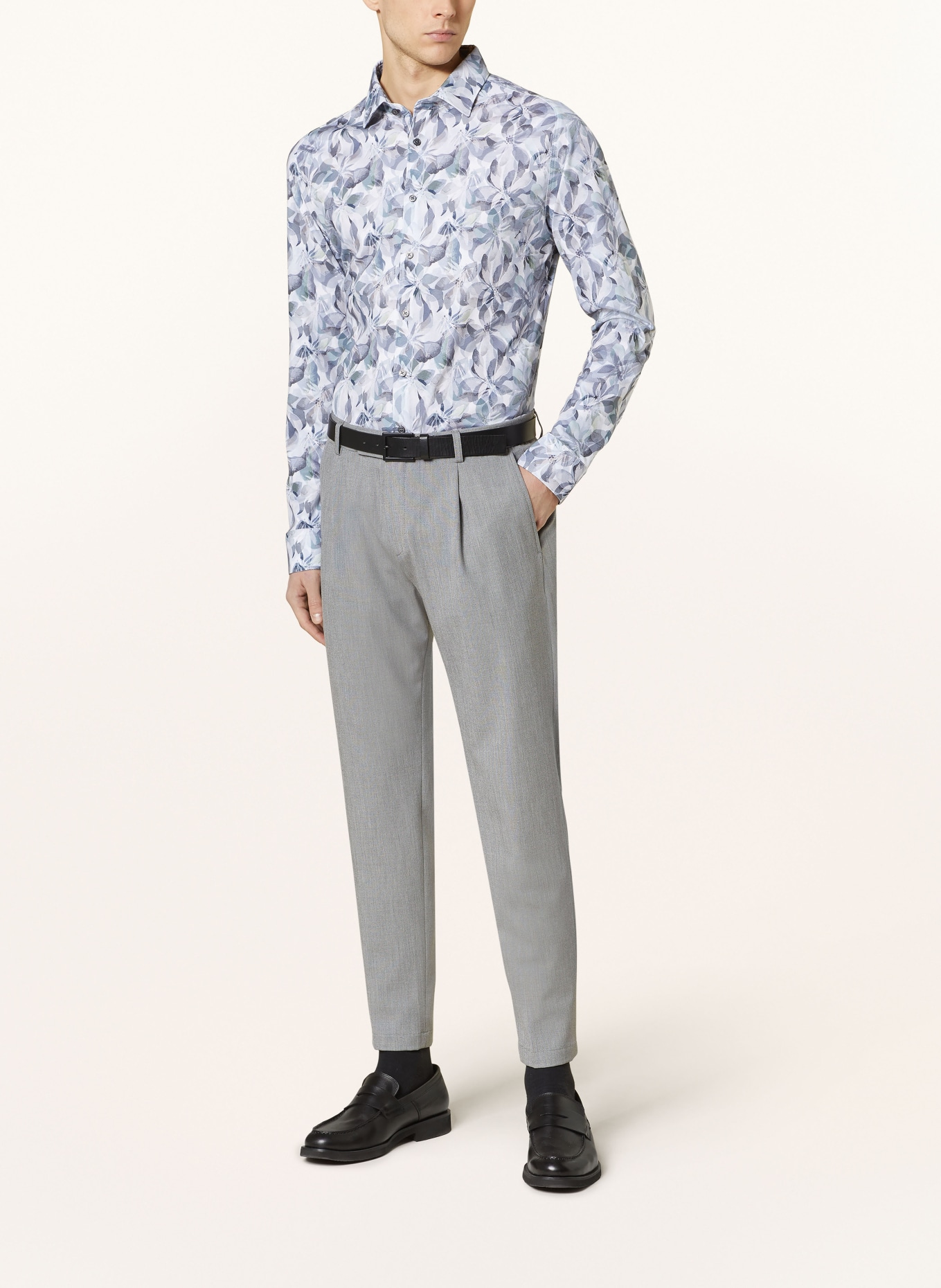 DESOTO Jersey shirt slim fit, Color: WHITE/ GRAY/ LIGHT GRAY (Image 2)