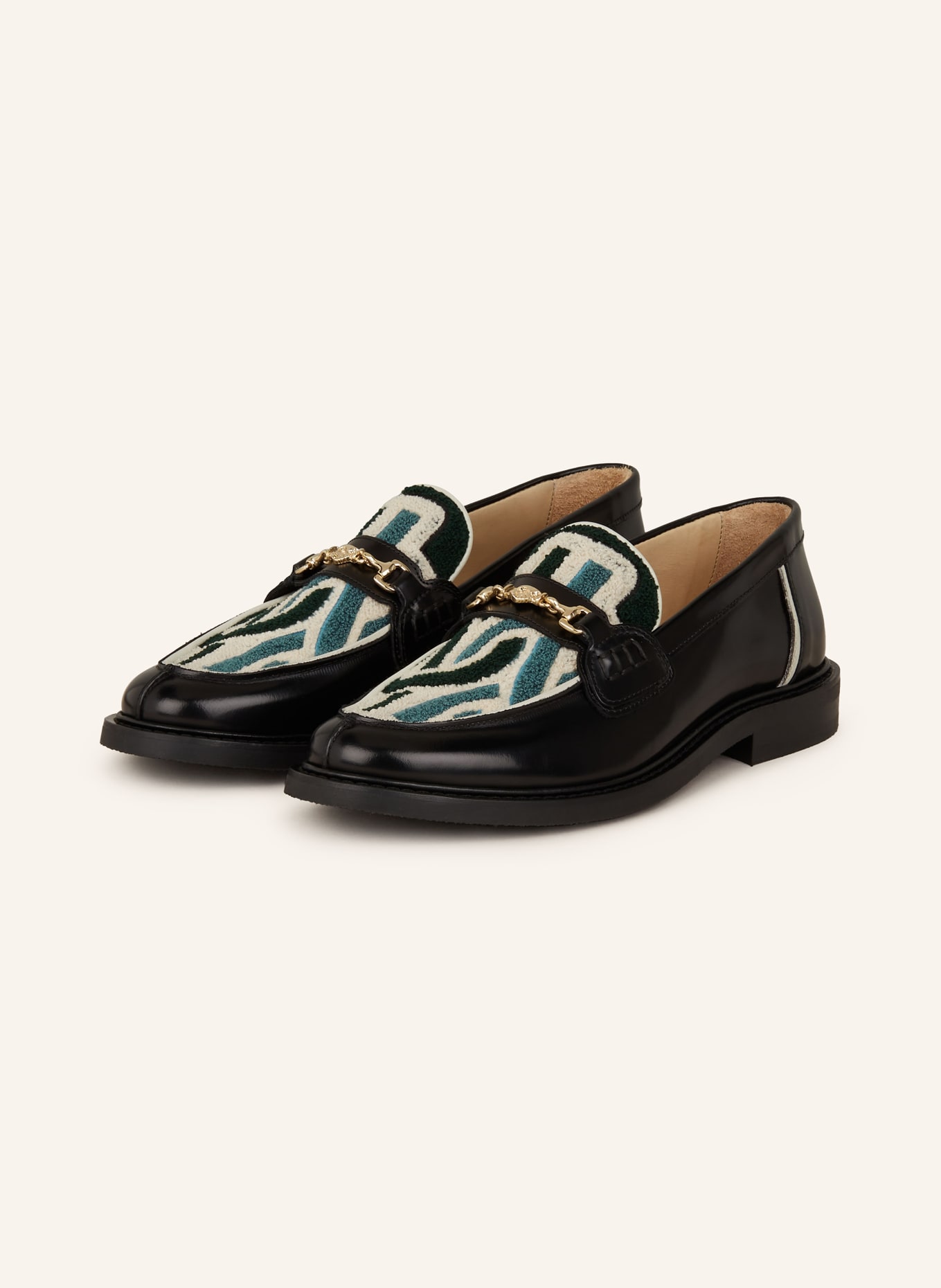 FILLING PIECES Loafers GOWTU, Color: BLACK/ GREEN (Image 1)