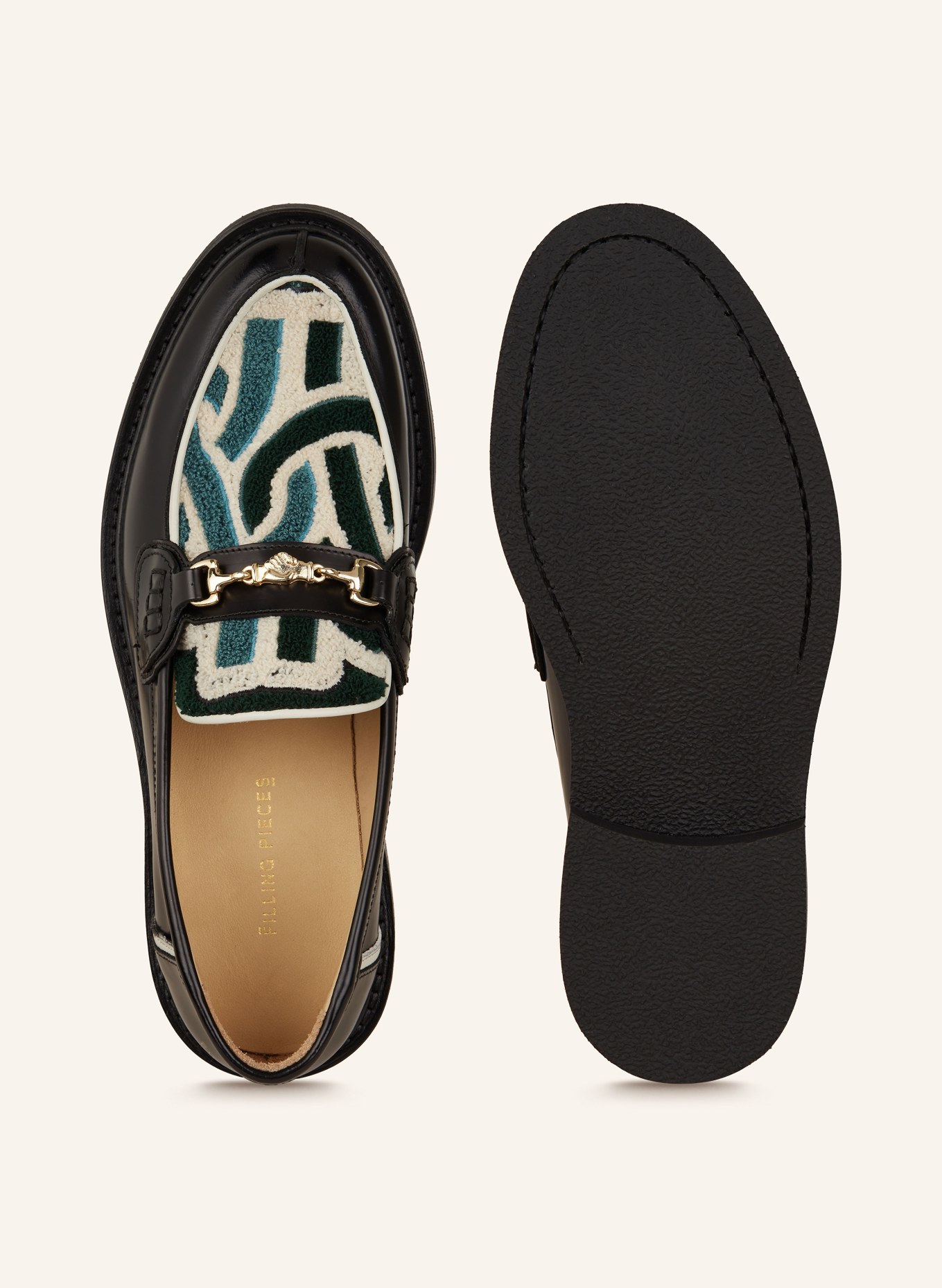 FILLING PIECES Loafers GOWTU, Color: BLACK/ GREEN (Image 5)