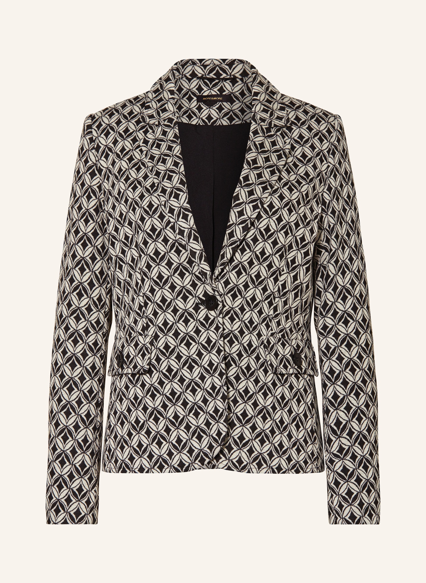 MORE & MORE Jacquard blazer, Color: BLACK/ WHITE (Image 1)