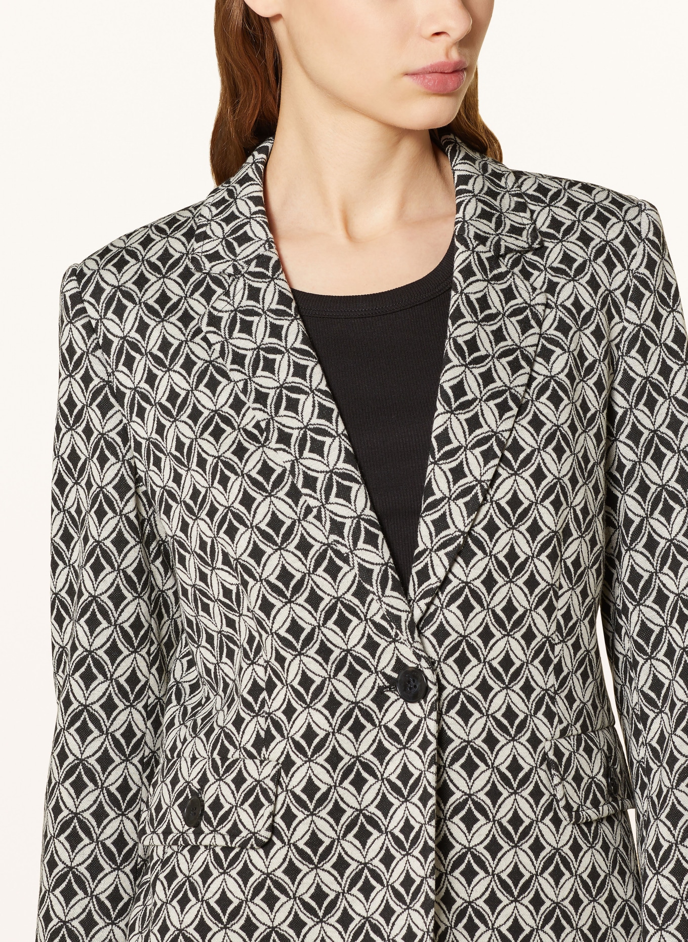 MORE & MORE Jacquard blazer, Color: BLACK/ WHITE (Image 4)