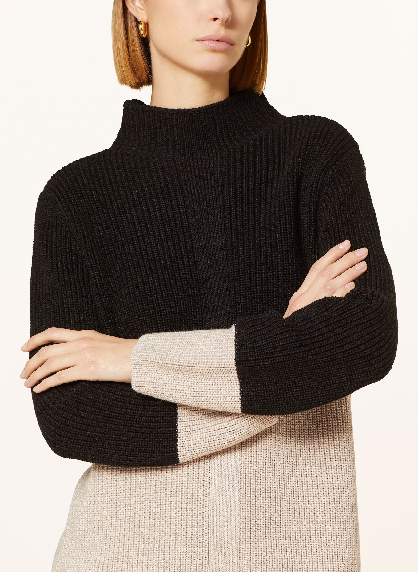 MORE & MORE Sweater, Color: BLACK/ CREAM (Image 4)